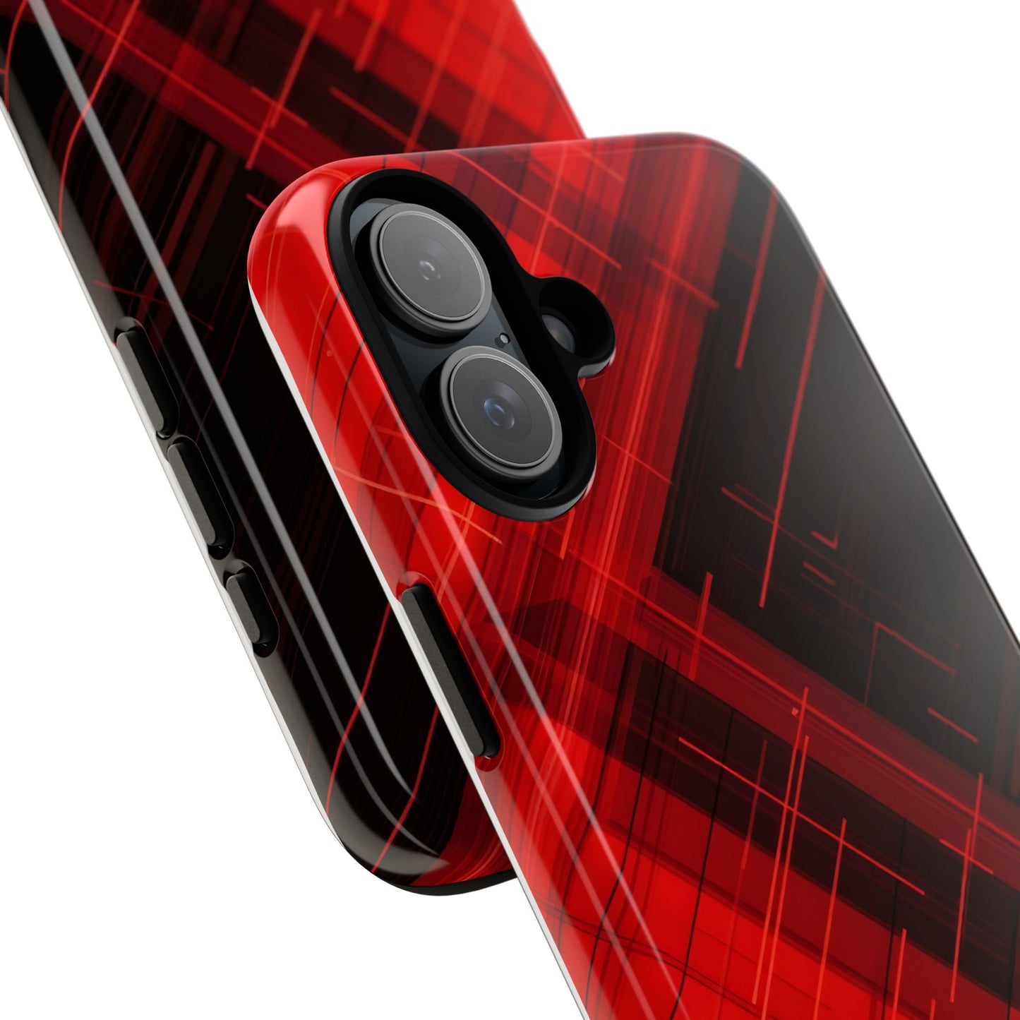 Abstract Red and Black Geometric Pattern