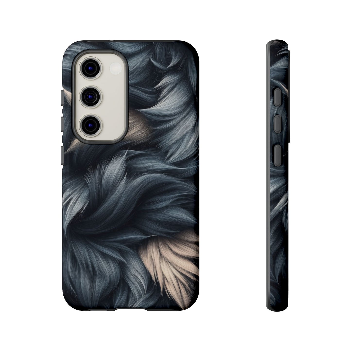 Midnight Wolf β Deep Silver & Purple Fur Phone Case for iPhone, Pixel & Samsung
