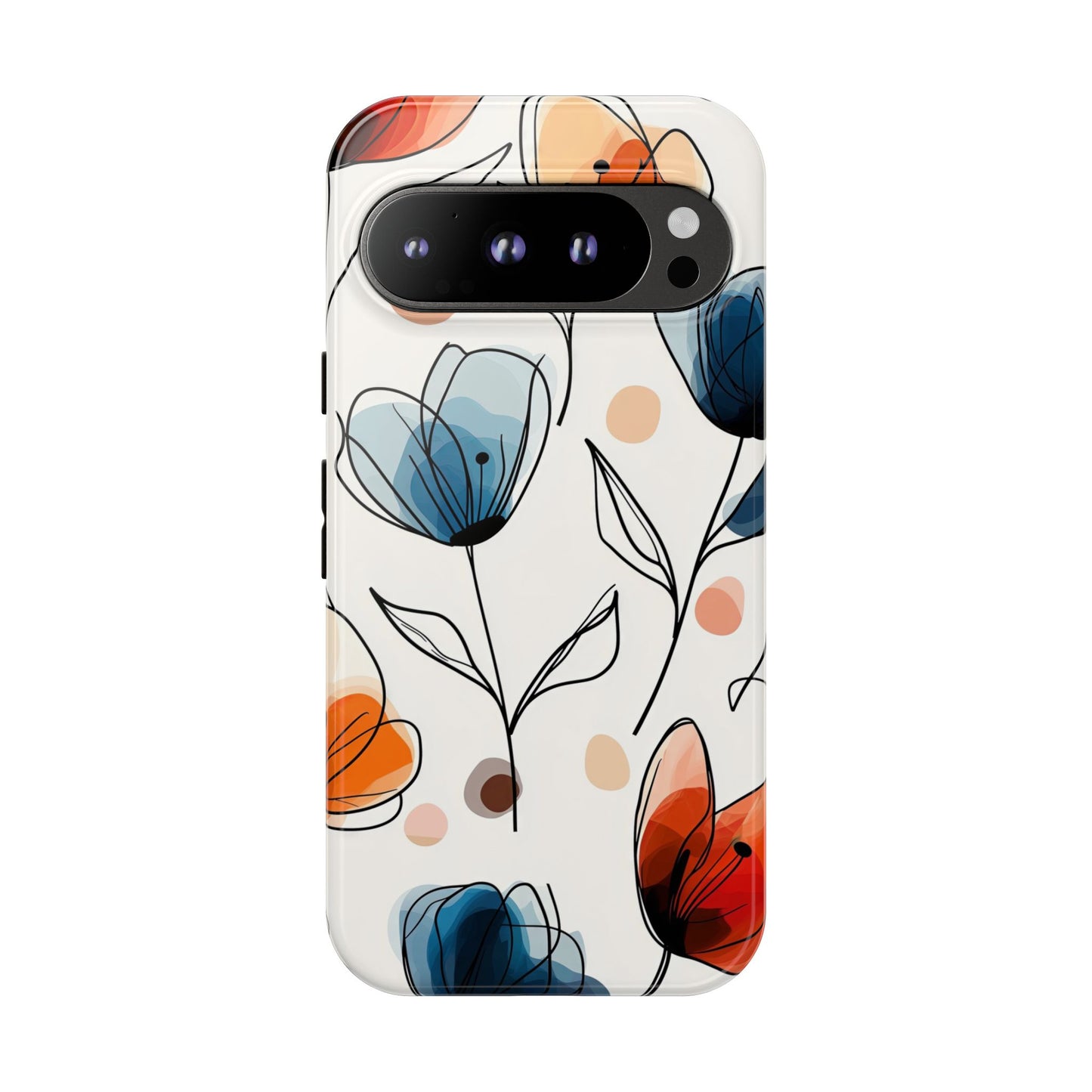 Minimal Floral Phone Case for iPhone, Samsung & Pixel | Watercolor Abstract Flower Print | Soft Matte Finish