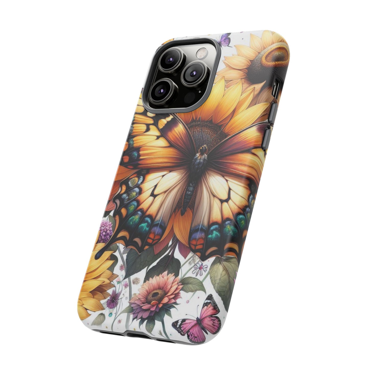 Golden Wings – Sunflower & Butterfly Wonderland Mobile Cover