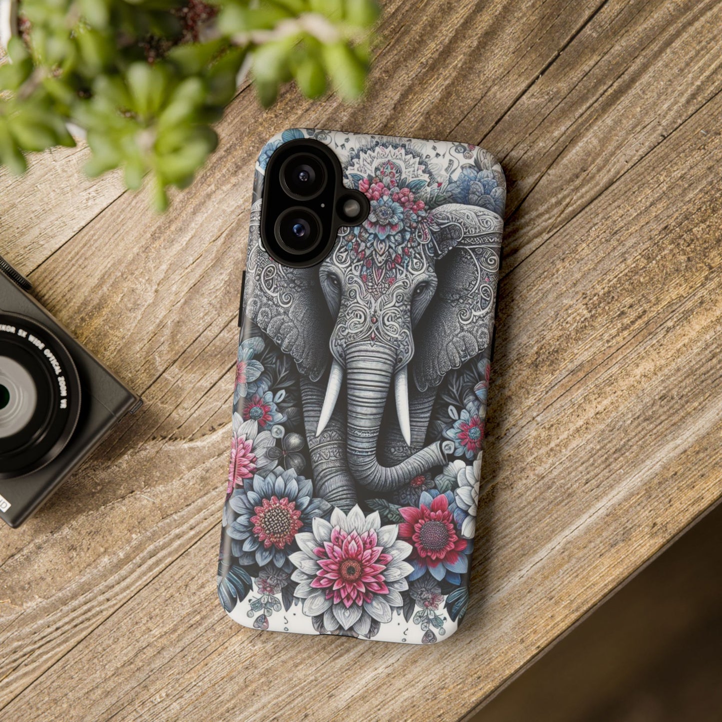 Regal Mandala Elephant Mobile Cover – Ornate Floral Art