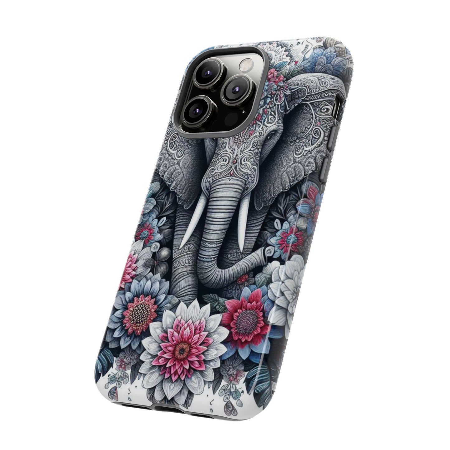 Regal Mandala Elephant Mobile Cover – Ornate Floral Art
