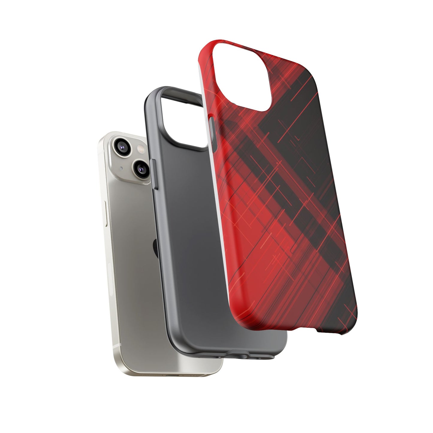 Abstract Red and Black Geometric Pattern