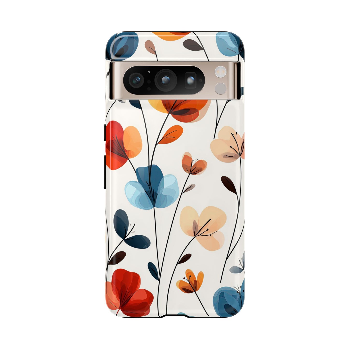 Colorful Floral Phone Case for iPhone, Samsung & Pixel | Bold Modern Botanical Print | Protective Matte Finish