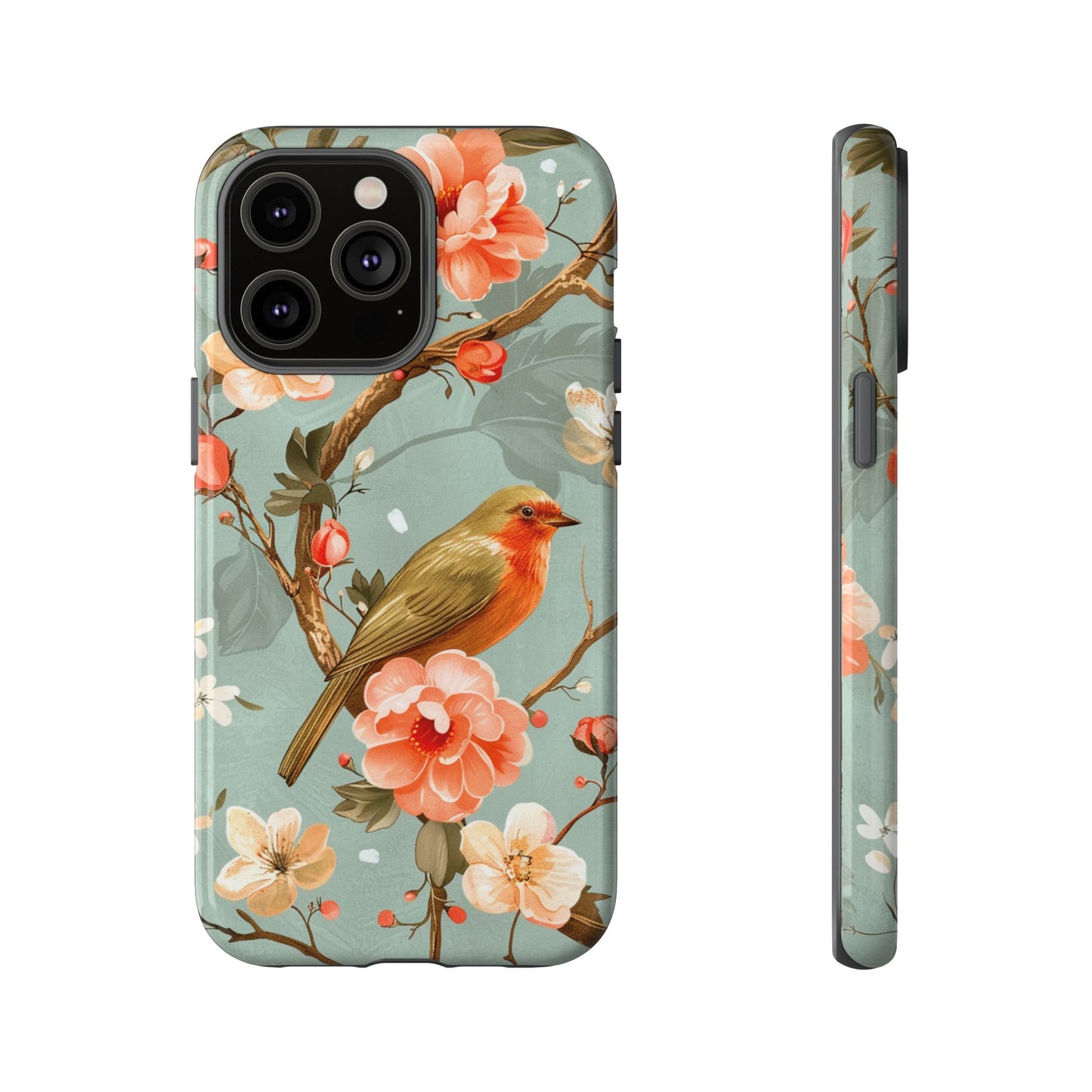 Floral Bird Phone Case - Elegant Nature-Inspired Cover for iPhone, Samsung & Google Pixel