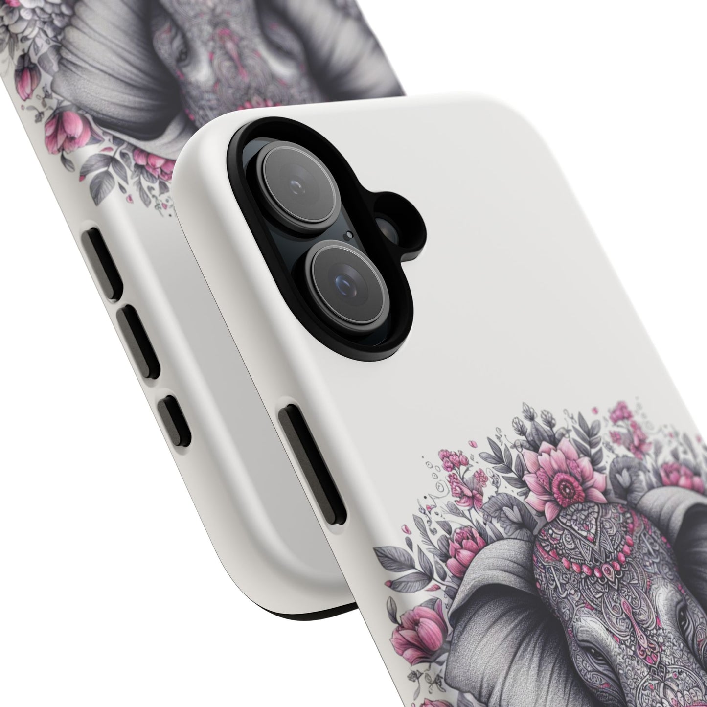 Intricate Floral Elephant Mobile Cover – Mandala-Inspired Boho Art