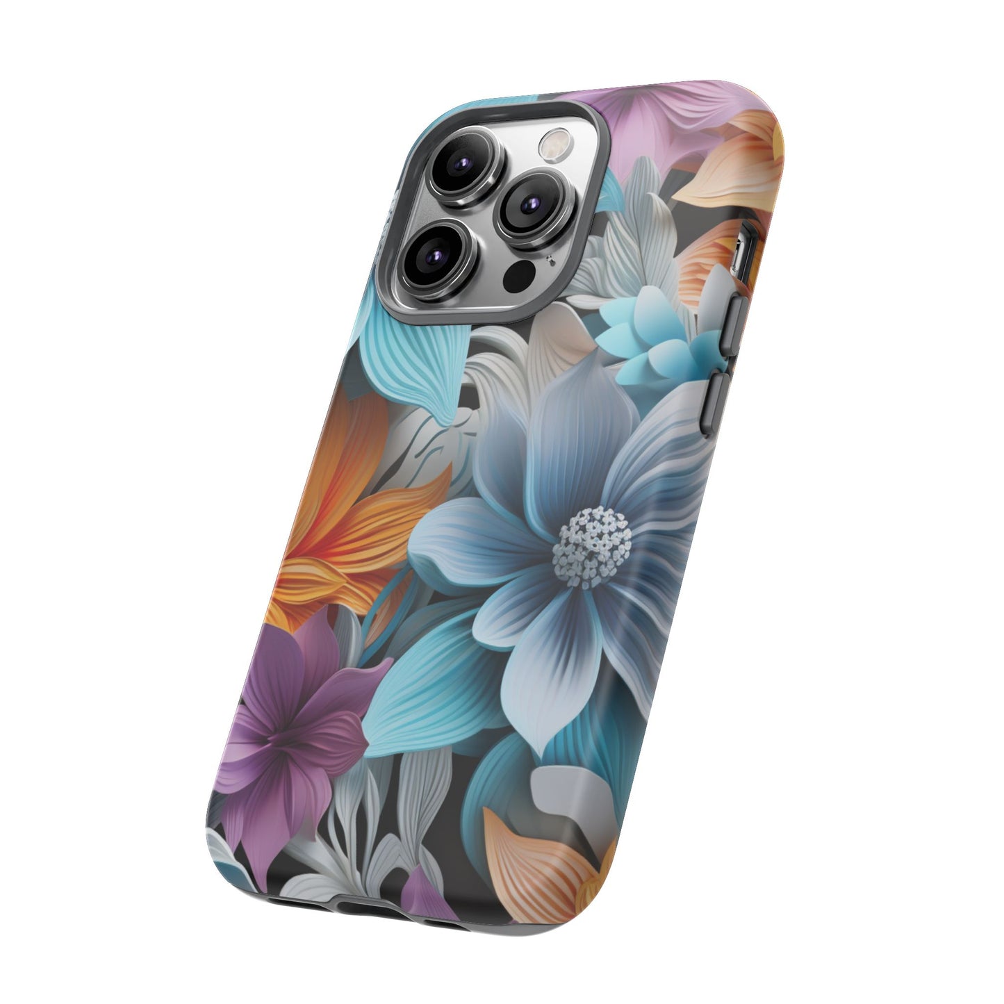 Elegant 3D Floral Bloom Mobile Case – Vivid & Artistic