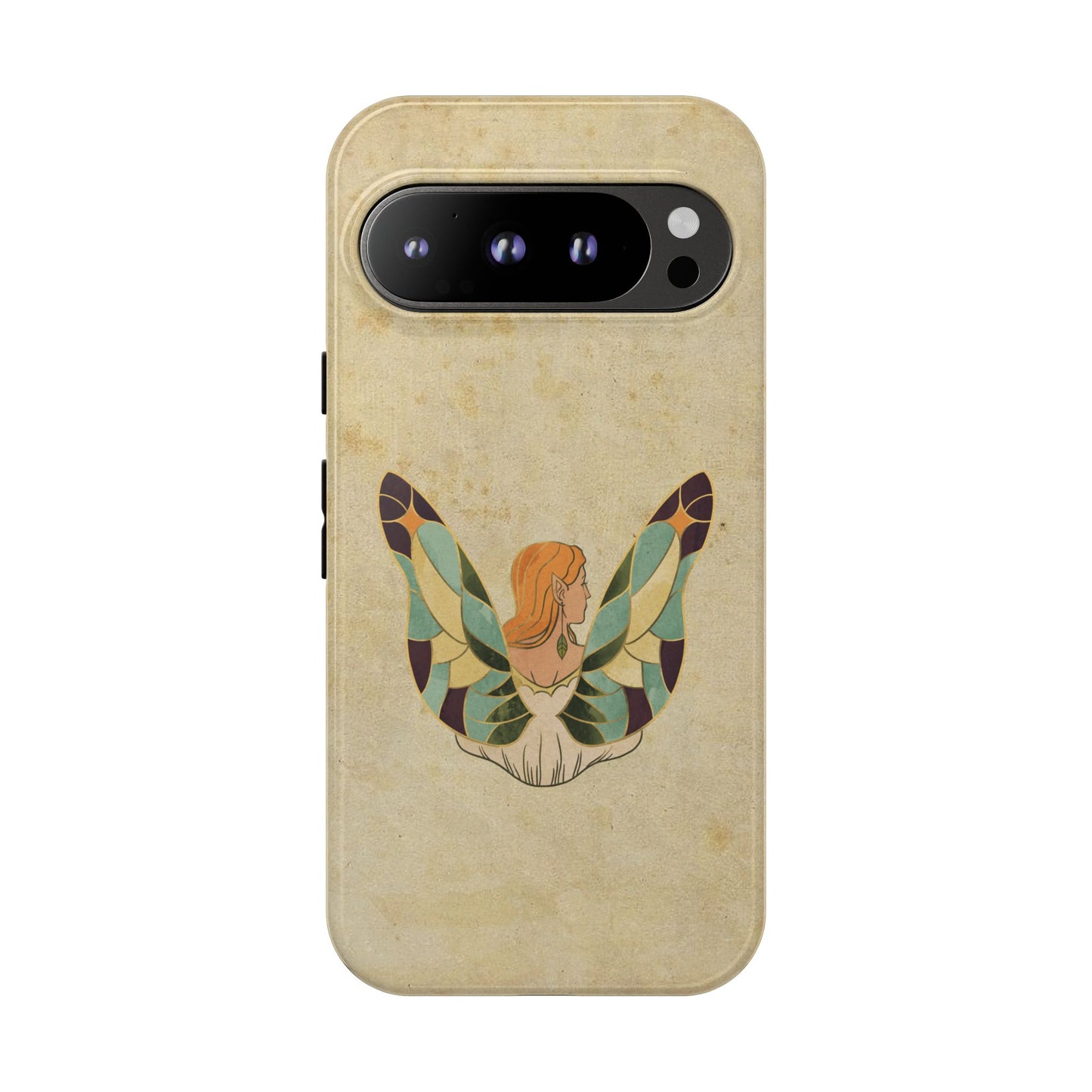 Minimal Vintage Butterfly Woman Phone Case – Aesthetic Retro Art for iPhone, Samsung & Google Pixel