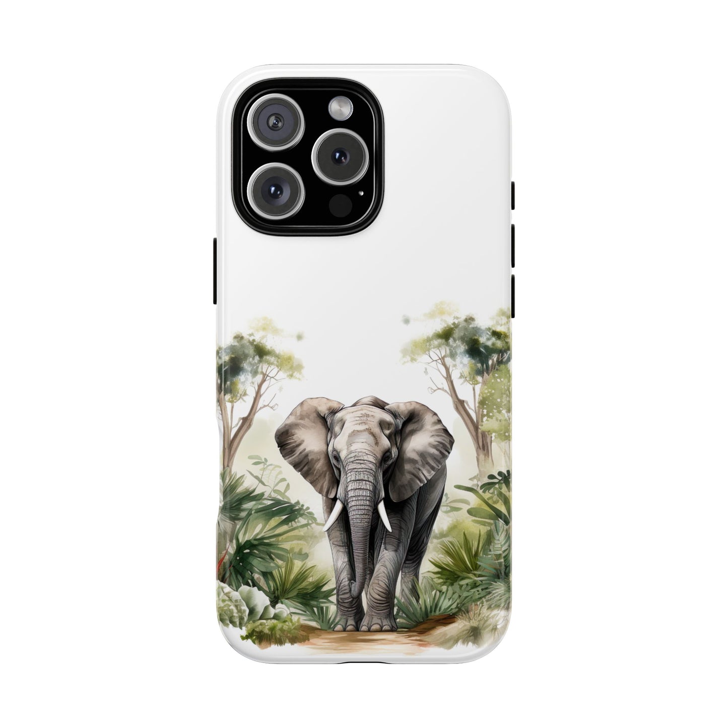 Serene Jungle Elephant Mobile Cover – Watercolor Wildlife Design