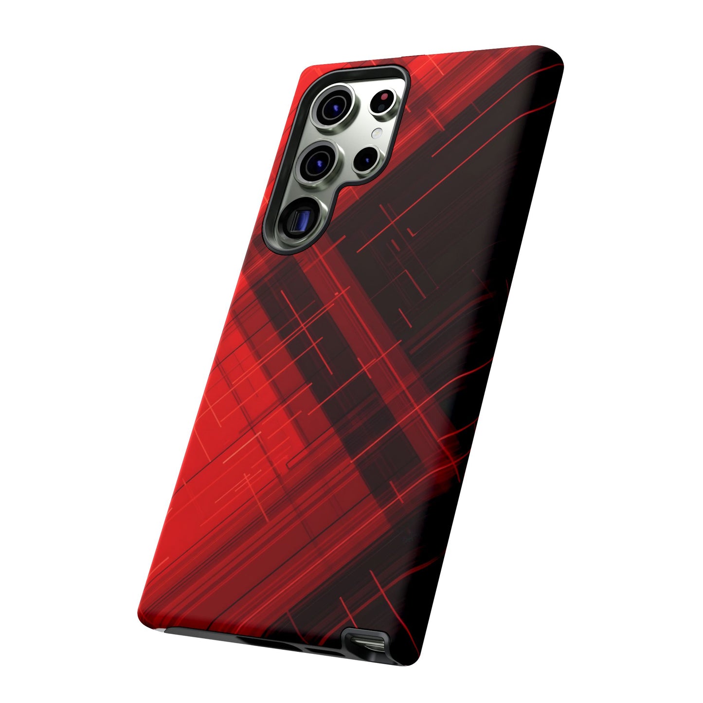 Abstract Red and Black Geometric Pattern
