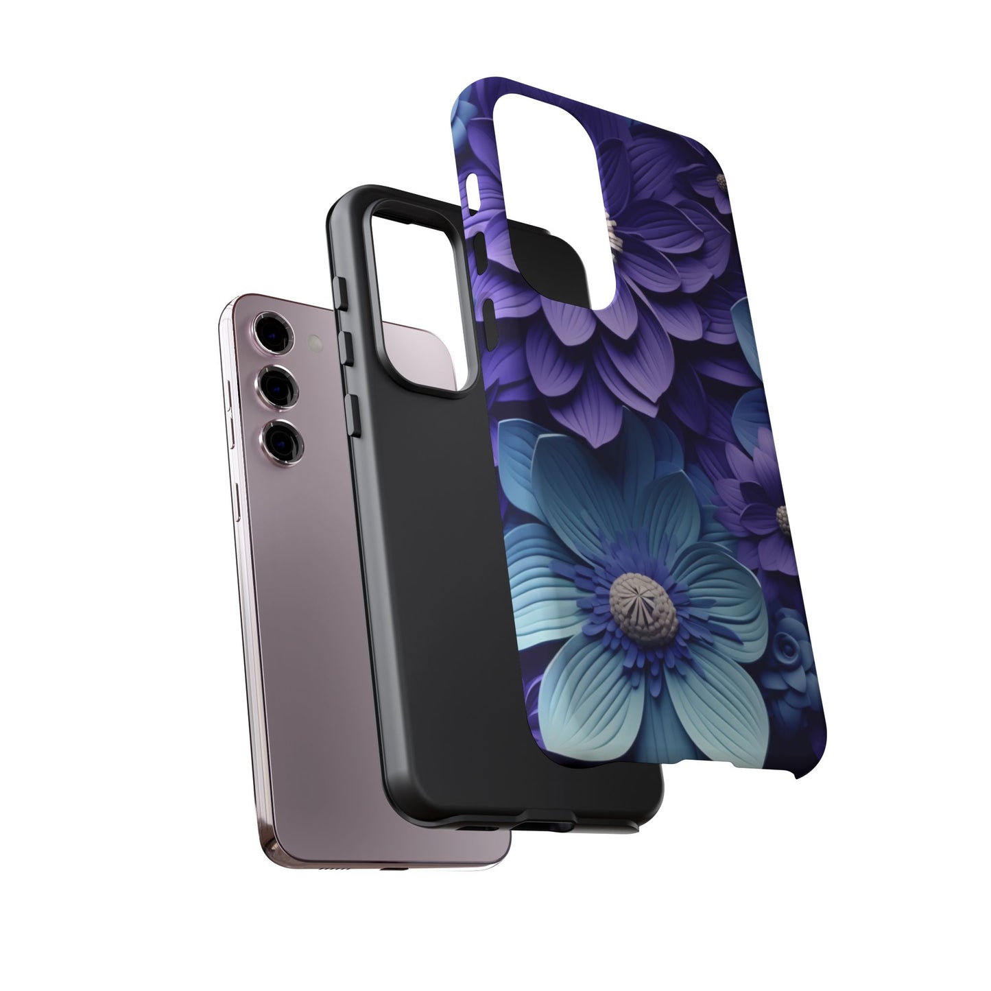 Royal Blue Floral Phone Case – Elegant & Luxurious Design