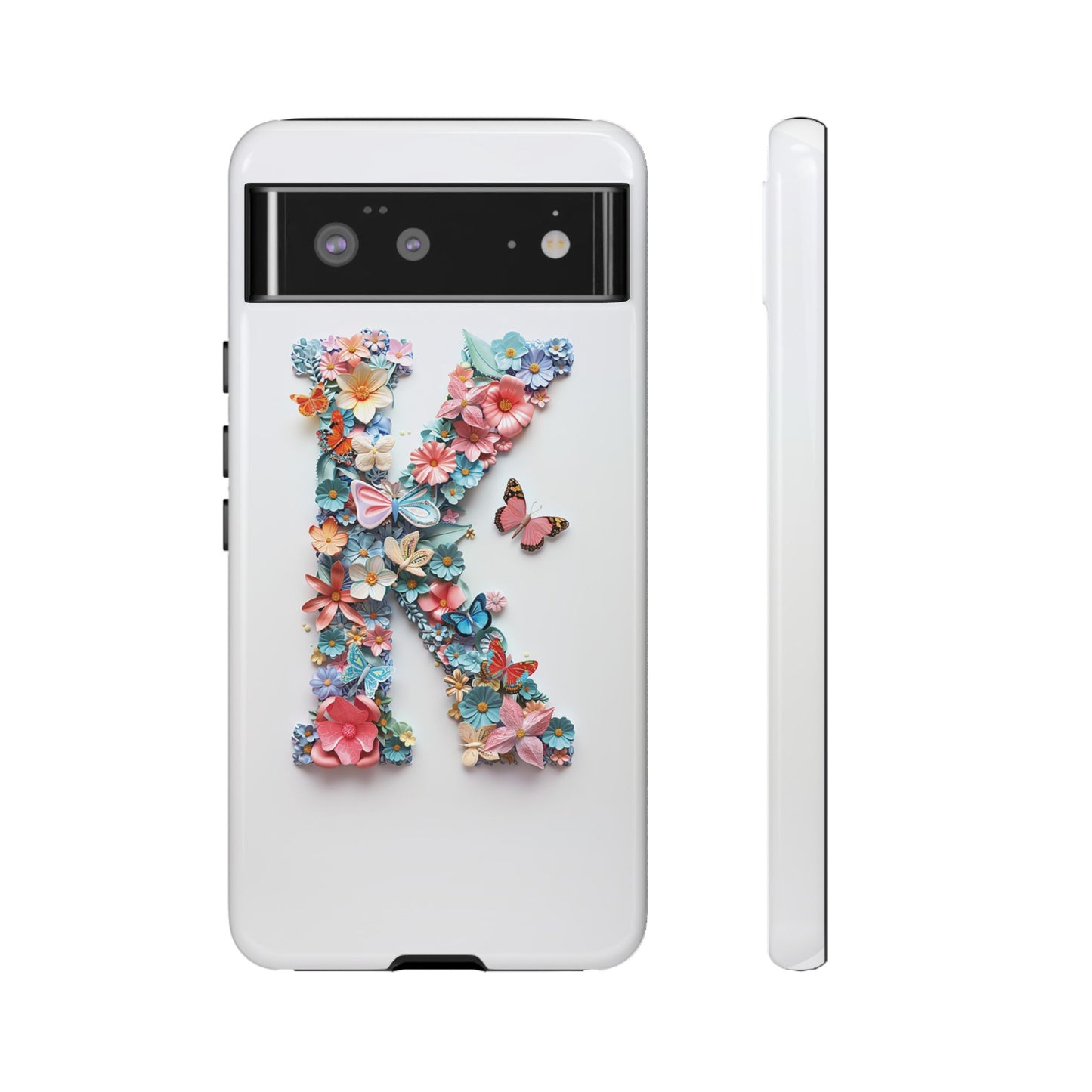 Floral Letter K Phone Case β Personalized Aesthetic Cover for iPhone, Samsung & Google Pixel