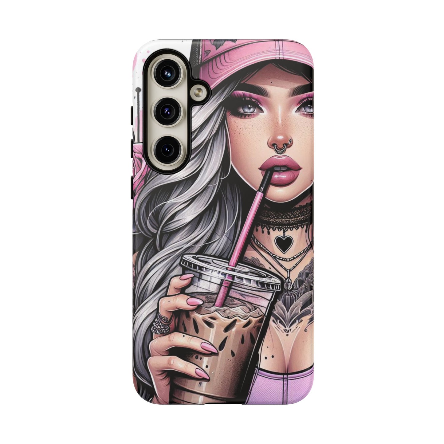 Pink Aesthetic Rebel – Iced Coffee & Inked Beauty Mobile Cover