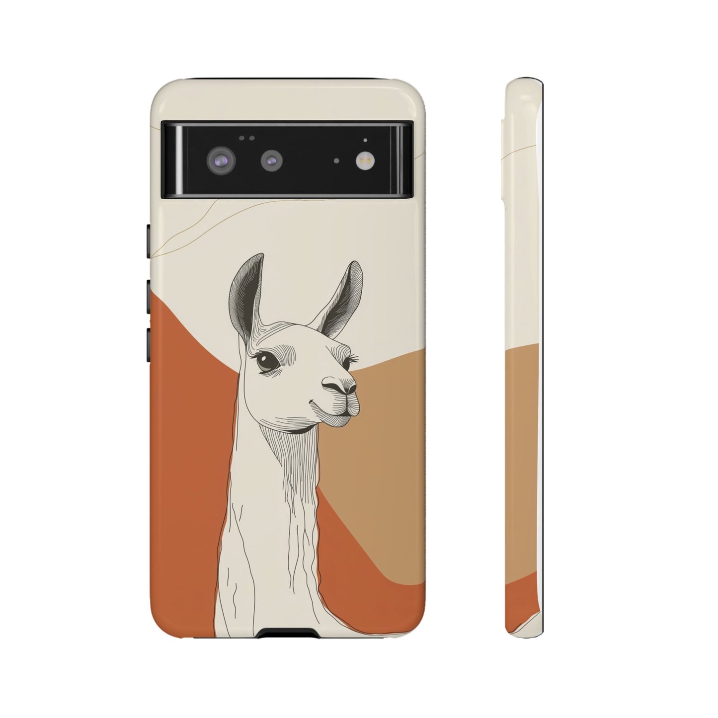 Desert Calm: Minimalist Llama Art Print Phone Case for iPhone, Samsung & Pixel