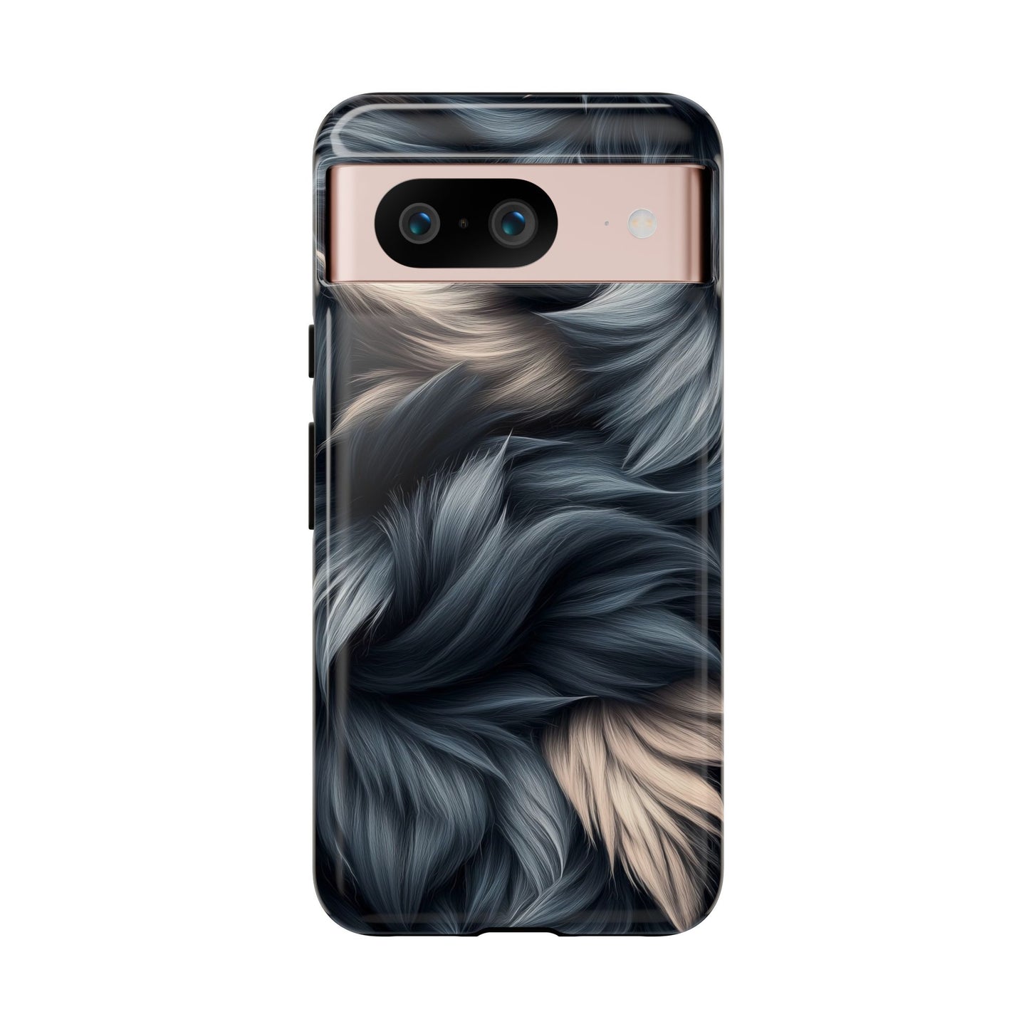 Midnight Wolf β Deep Silver & Purple Fur Phone Case for iPhone, Pixel & Samsung