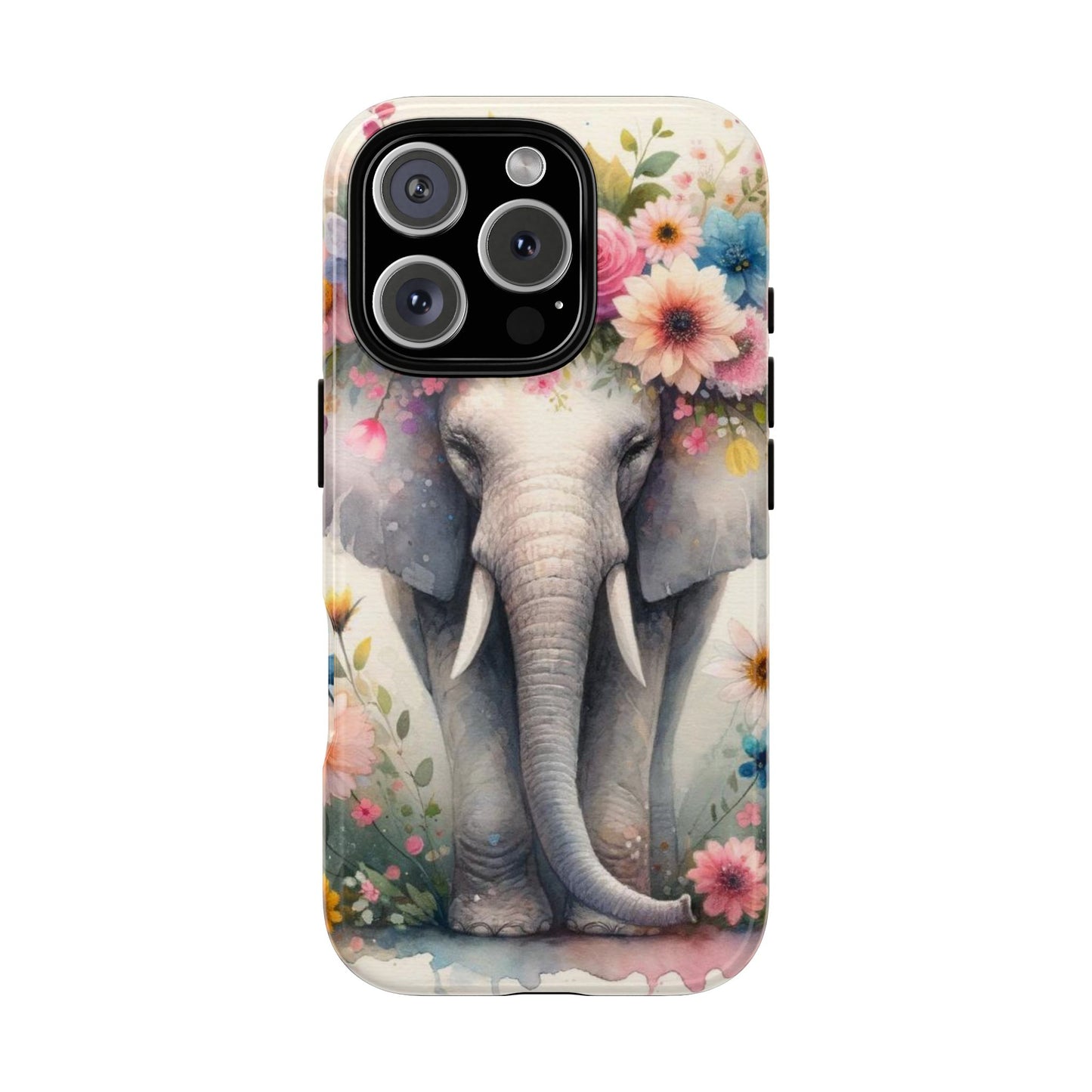 Watercolor Floral Elephant Mobile Cover – Dreamy Artistic Design