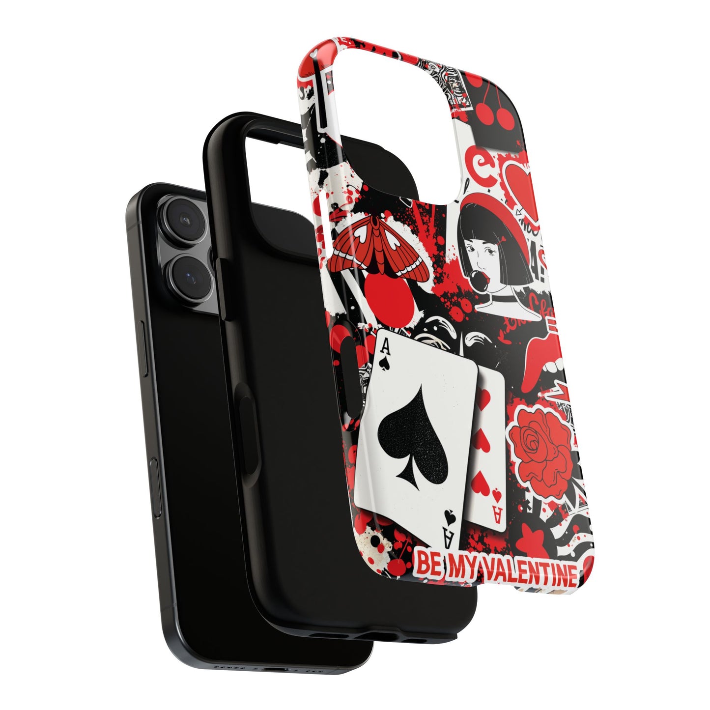 Bold Red & Black Ace Card Phone Case
