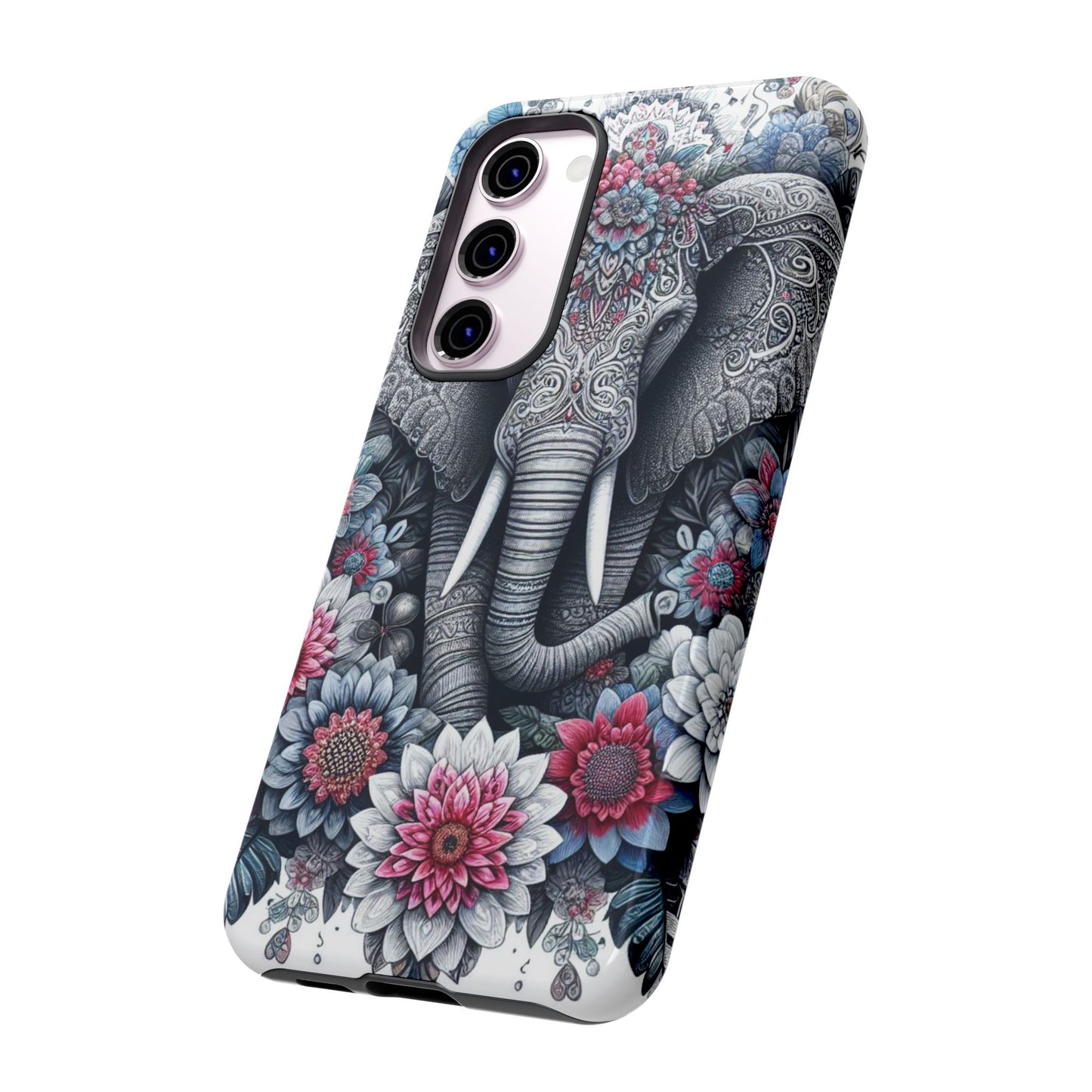 Regal Mandala Elephant Mobile Cover – Ornate Floral Art