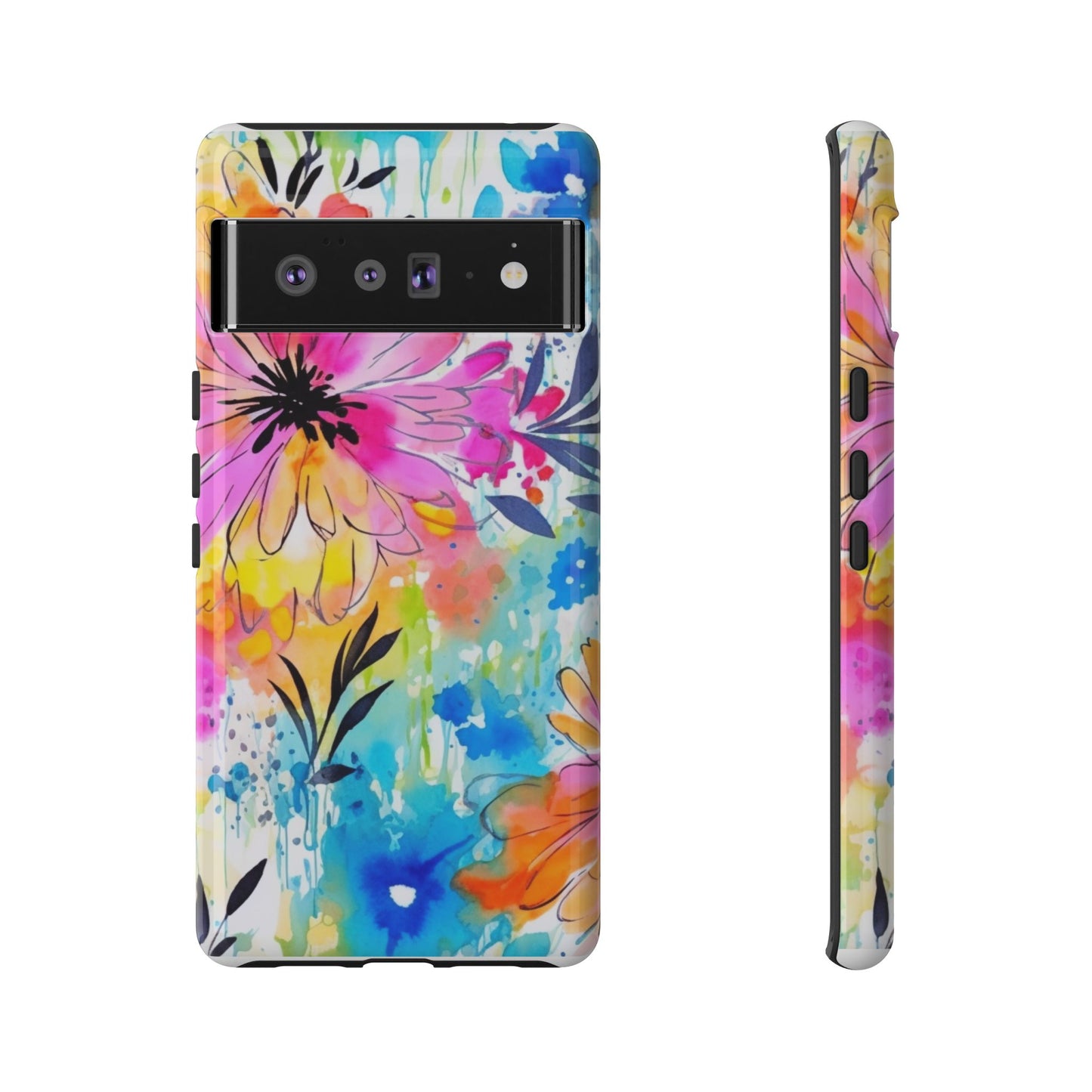 Abstract Watercolor Bloom Phone Case – Expressive & Vibrant