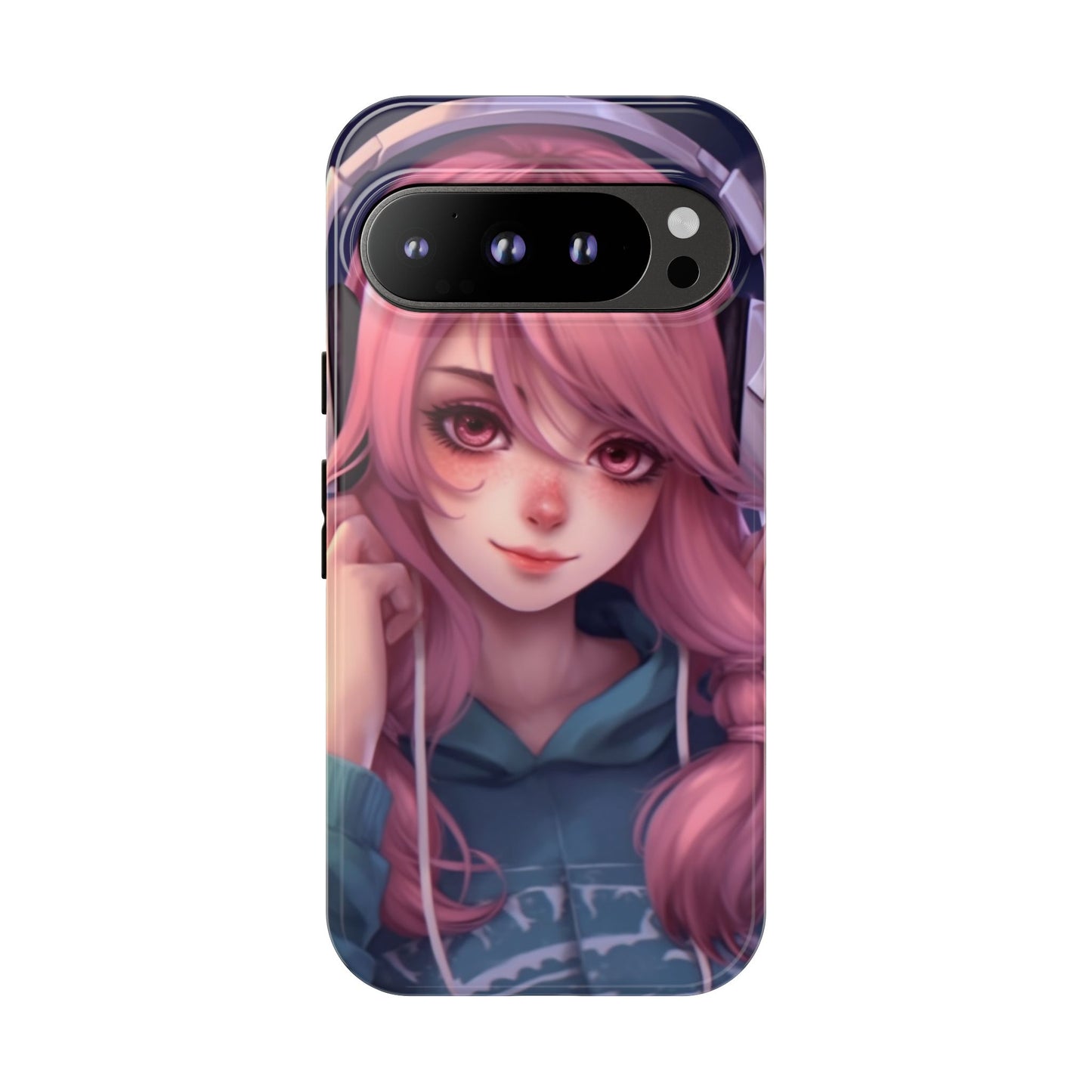 Anime Music Girl Phone Case - Cute Aesthetic Cover for iPhone, Samsung & Google Pixel, Girly Phone Case, Kawaii Lover Gift