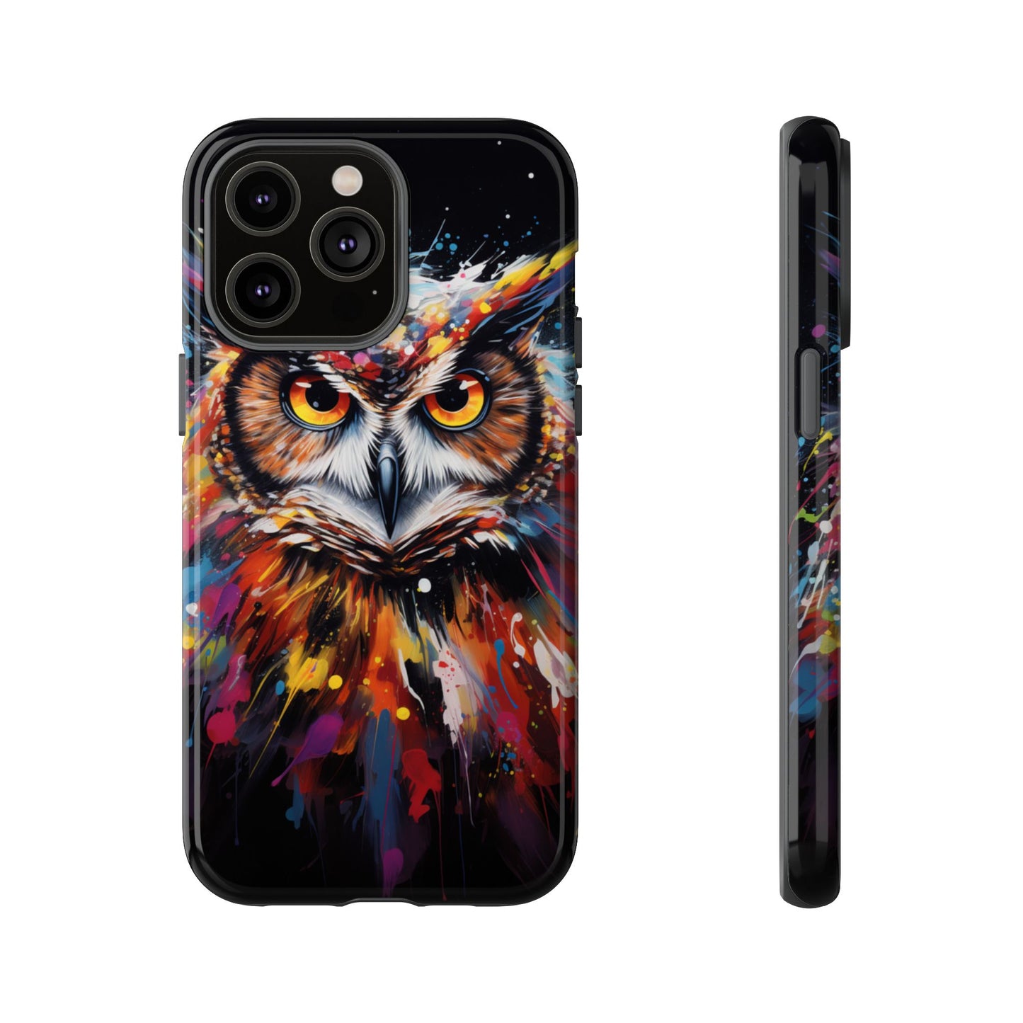 Colorful Owl Print Phone Case - iPhone, Samsung & Google Pixel Cover - Artistic Phone Case, Bird Lover Gift
