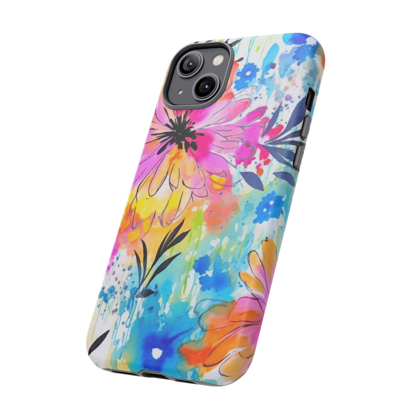 Abstract Watercolor Bloom Phone Case – Expressive & Vibrant