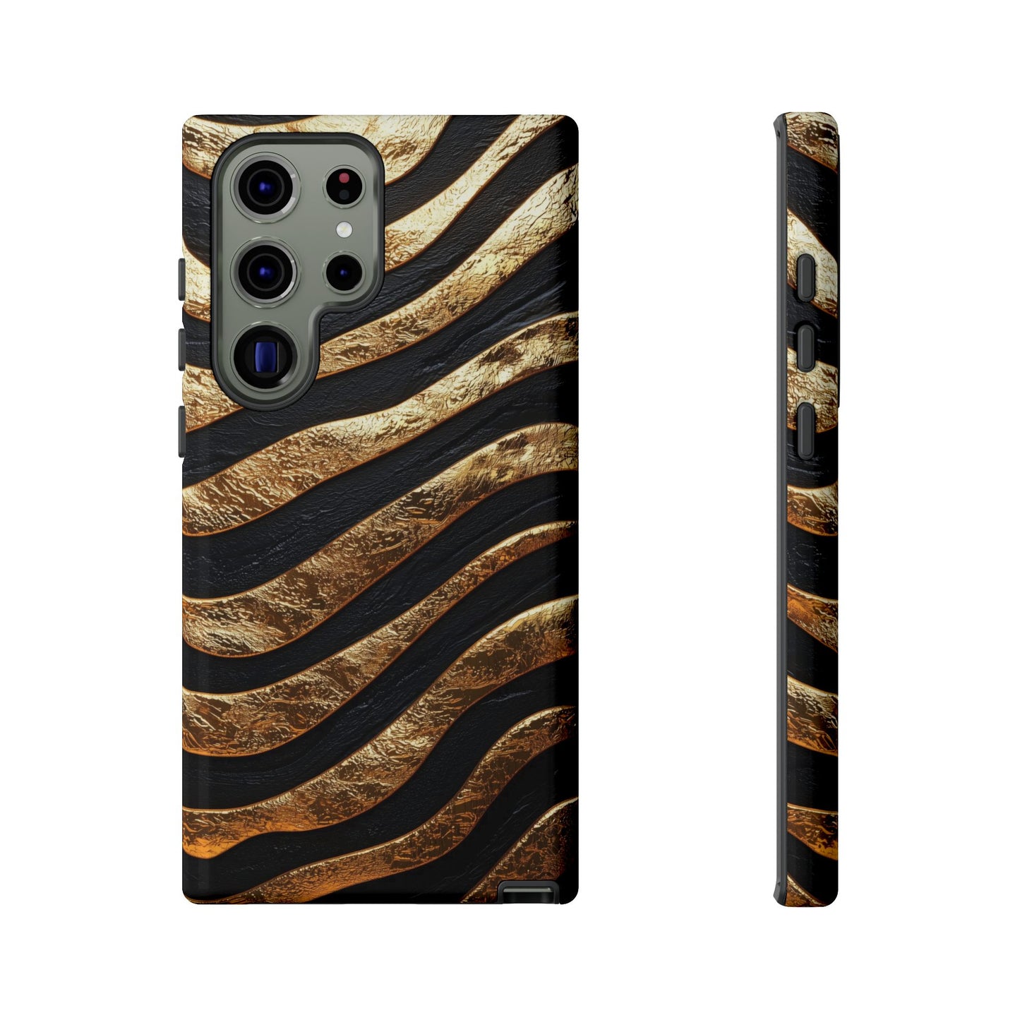 Luxury Black & Gold Zebra Stripes Phone Case for iPhone, Samsung & Google Pixel