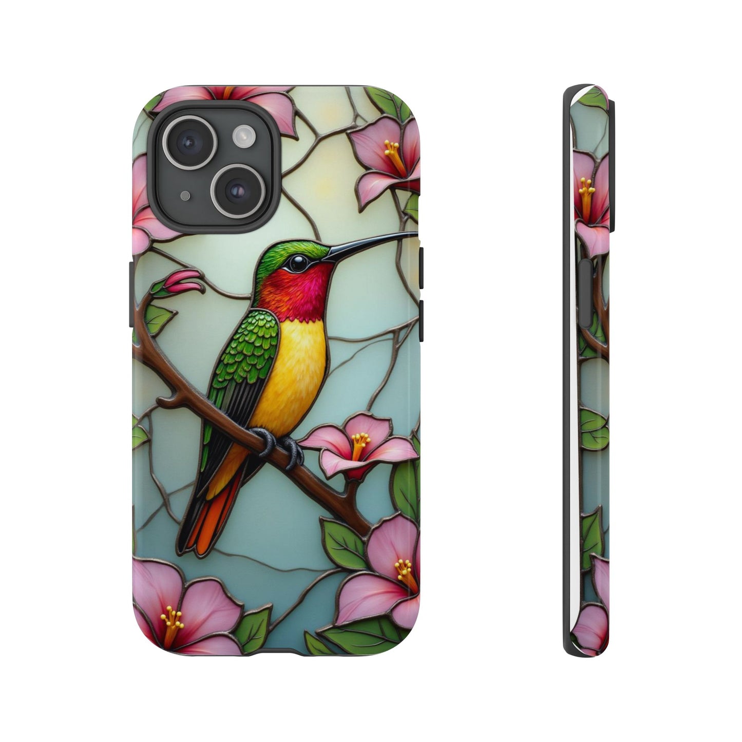 Elegant Hummingbird with Floral Mosaic | Artistic Nature Design