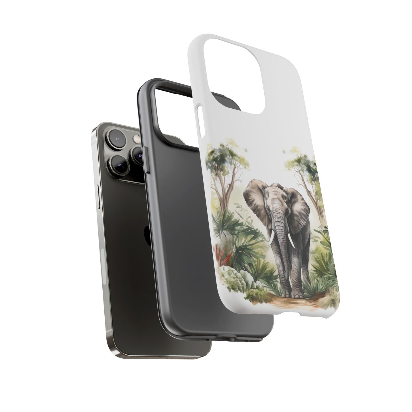 Serene Jungle Elephant Mobile Cover – Watercolor Wildlife Design