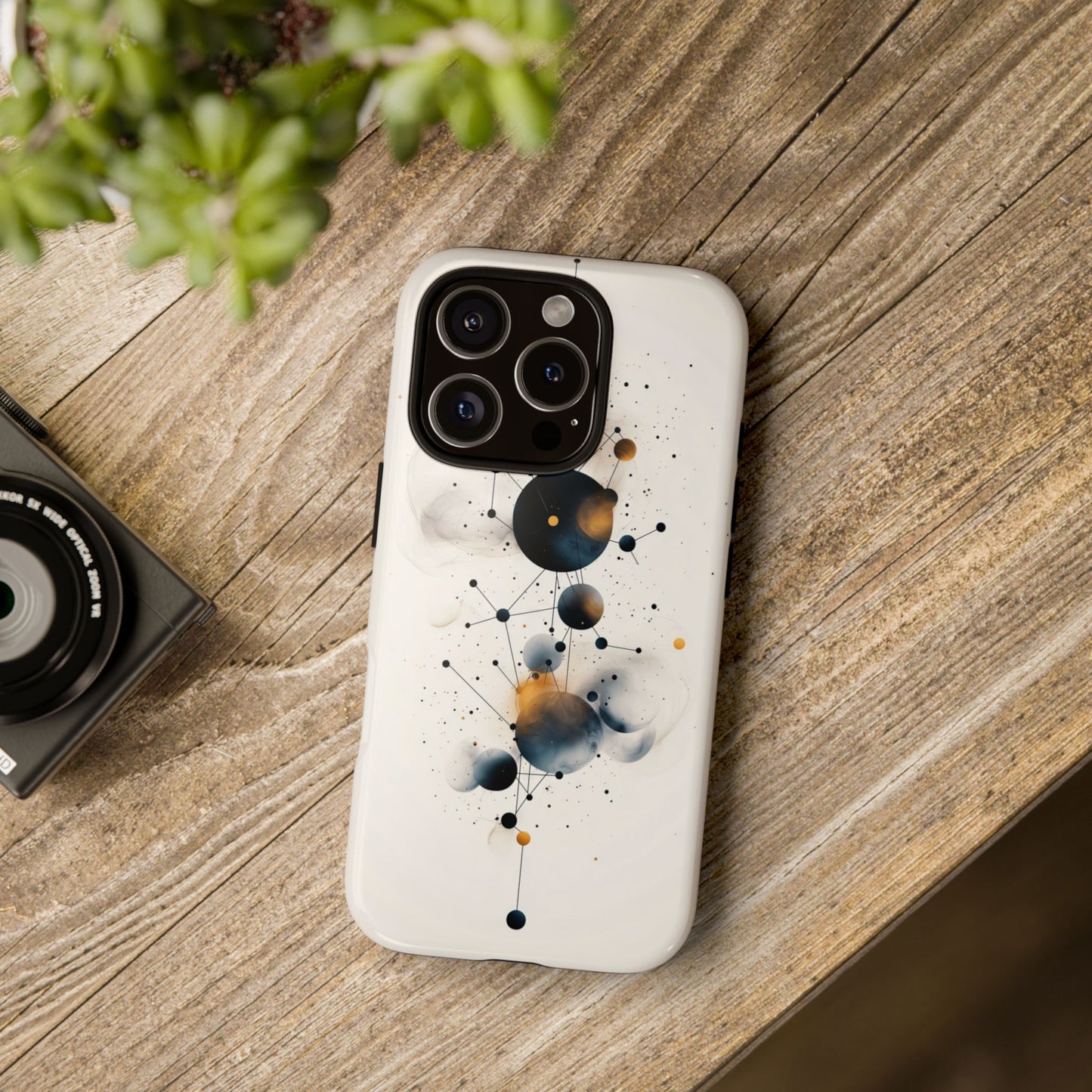 Cosmic Connect – Orbital Geometry Abstract Phone Case for iPhone, Google Pixel, Samsung