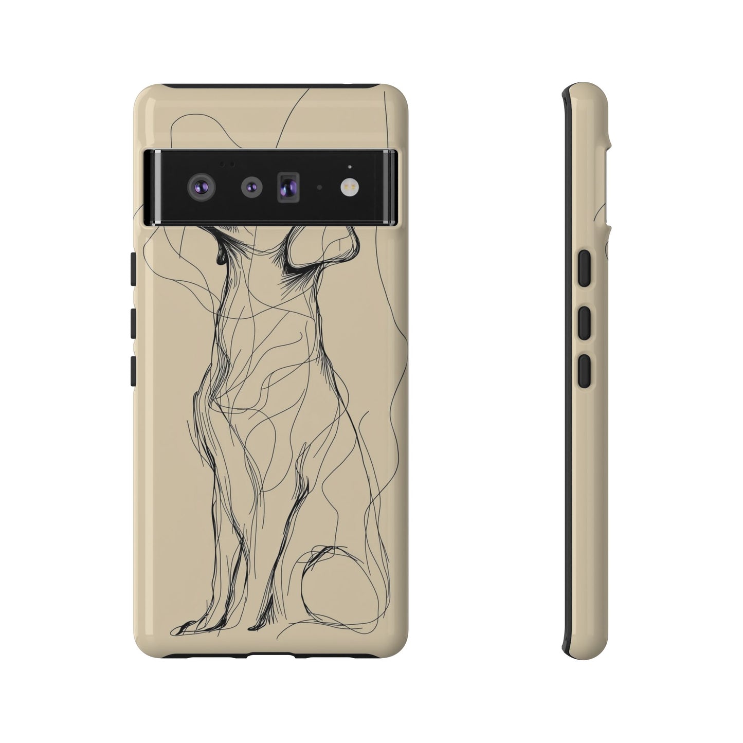 Loyal Lines: Abstract Dog Sketch Phone Case for iPhone, Samsung & Pixel