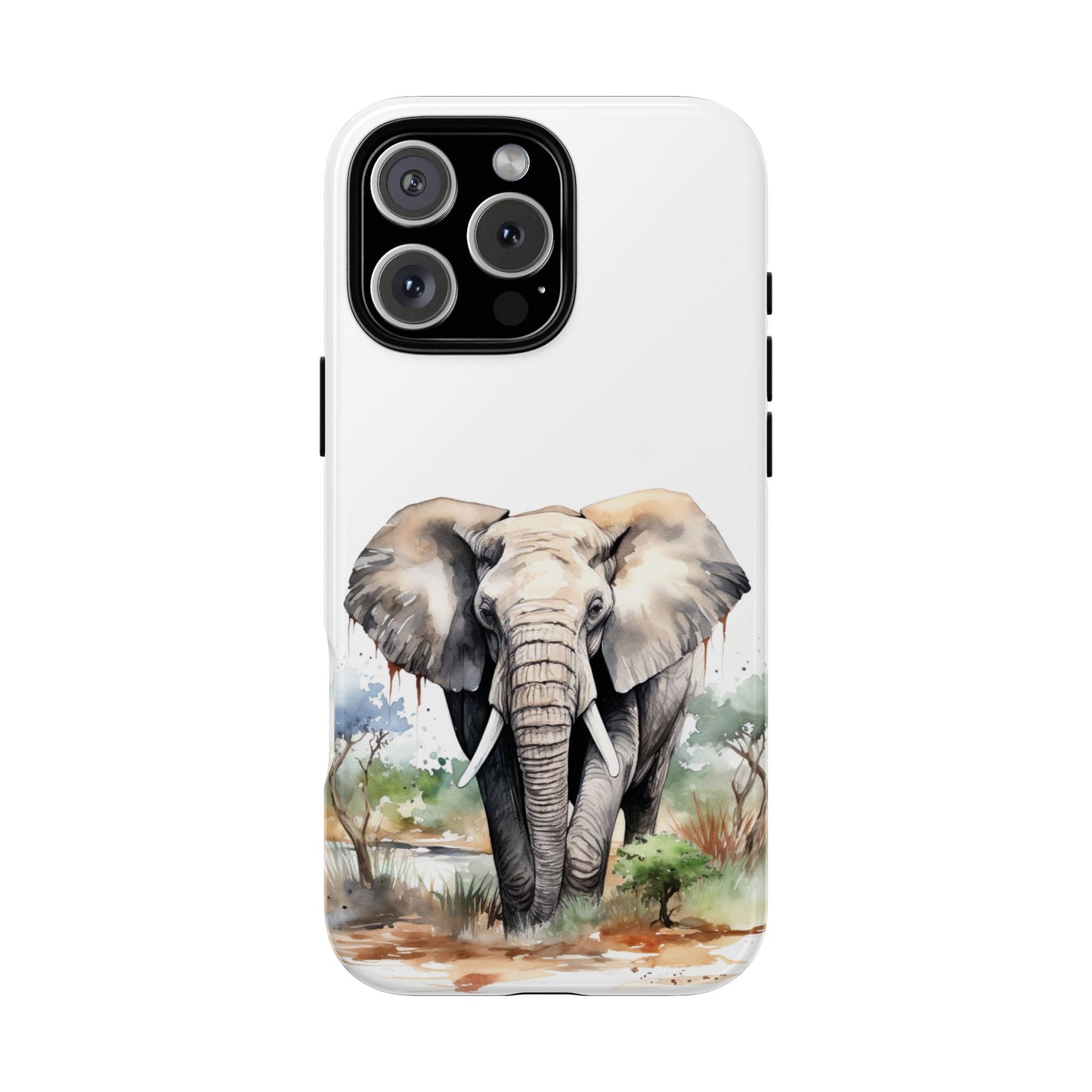 Safari Watercolor Elephant Mobile Cover – Artistic Wildlife Design