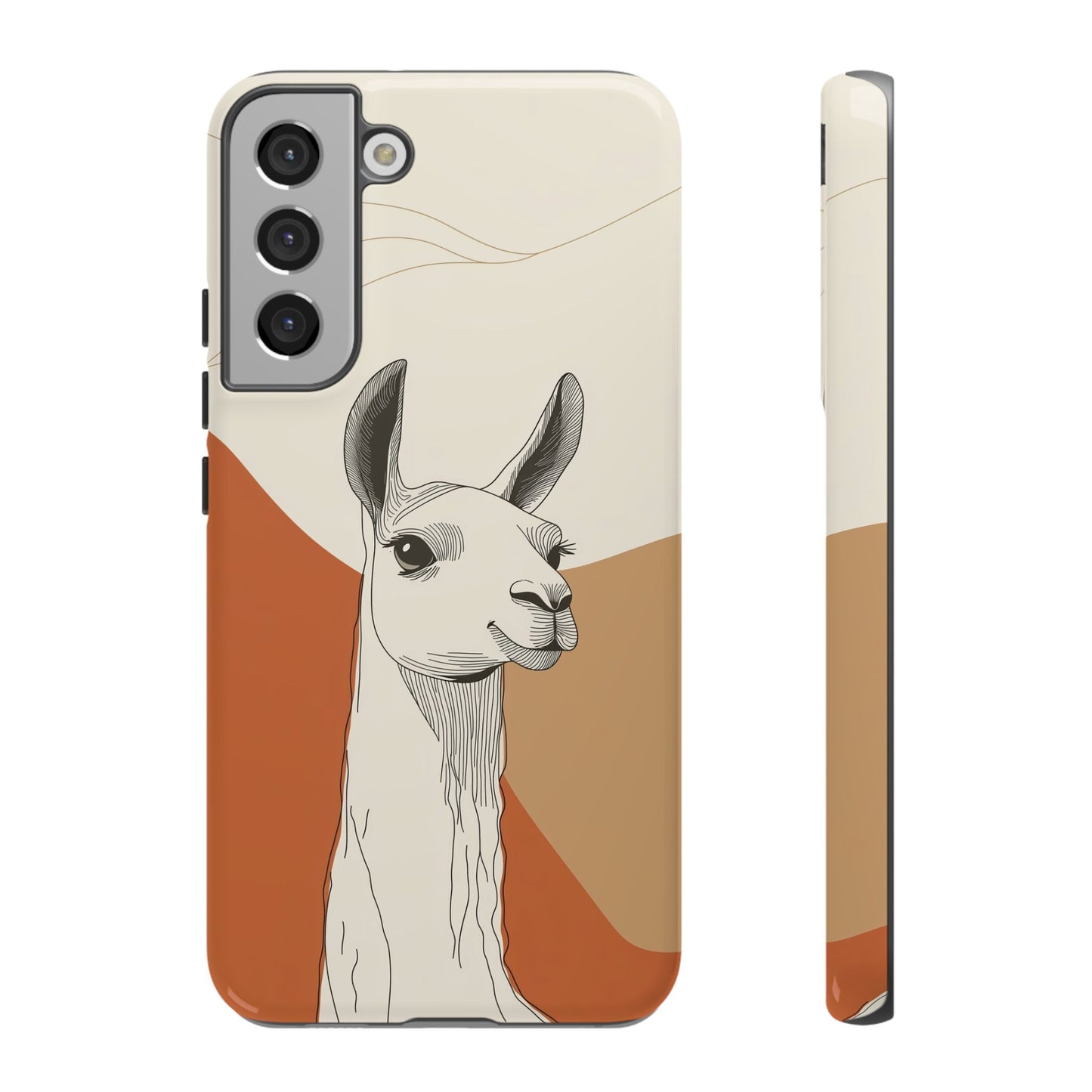 Desert Calm: Minimalist Llama Art Print Phone Case for iPhone, Samsung & Pixel