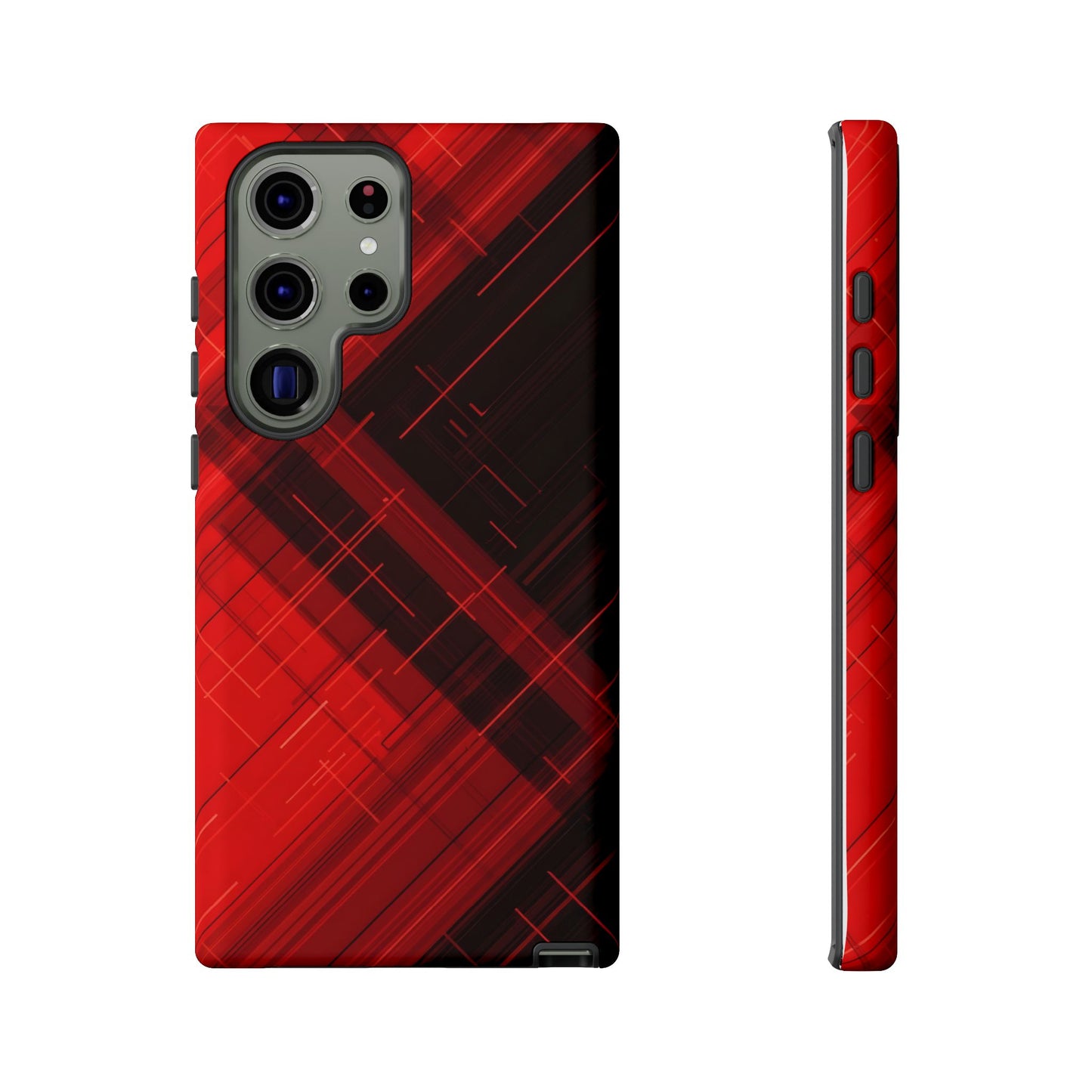Abstract Red and Black Geometric Pattern