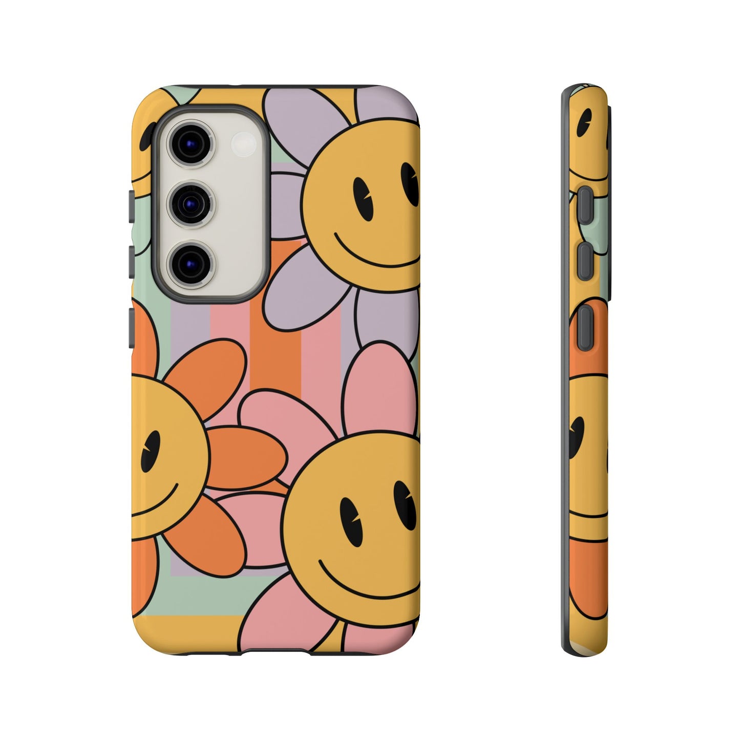 Retro Smiley Face Flower Phone Case β Cute 70s Aesthetic for iPhone, Samsung & Google Pixel