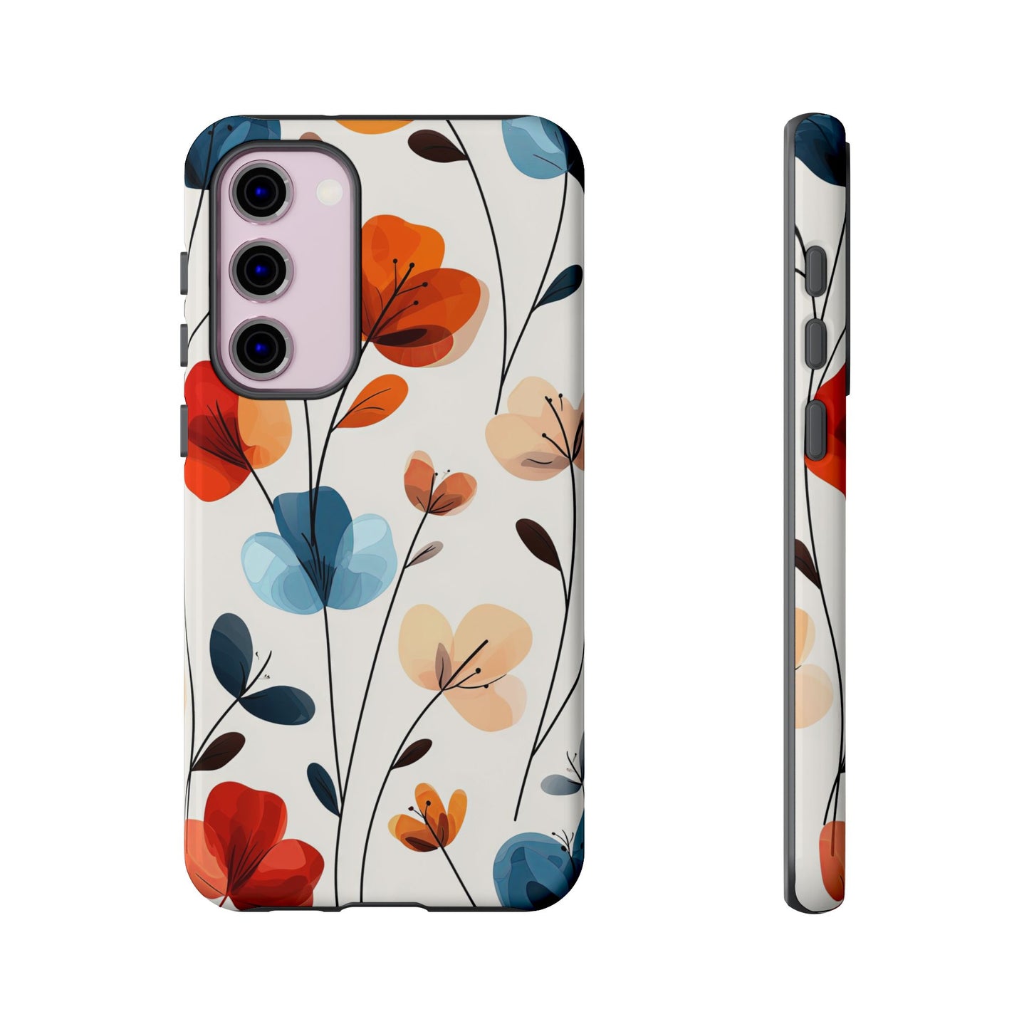 Colorful Floral Phone Case for iPhone, Samsung & Pixel | Bold Modern Botanical Print | Protective Matte Finish