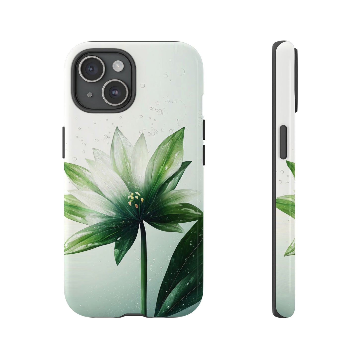 Dew Kissed Green Lotus Phone Case | Refreshing Botanical Design for iPhone, Pixel & Samsung