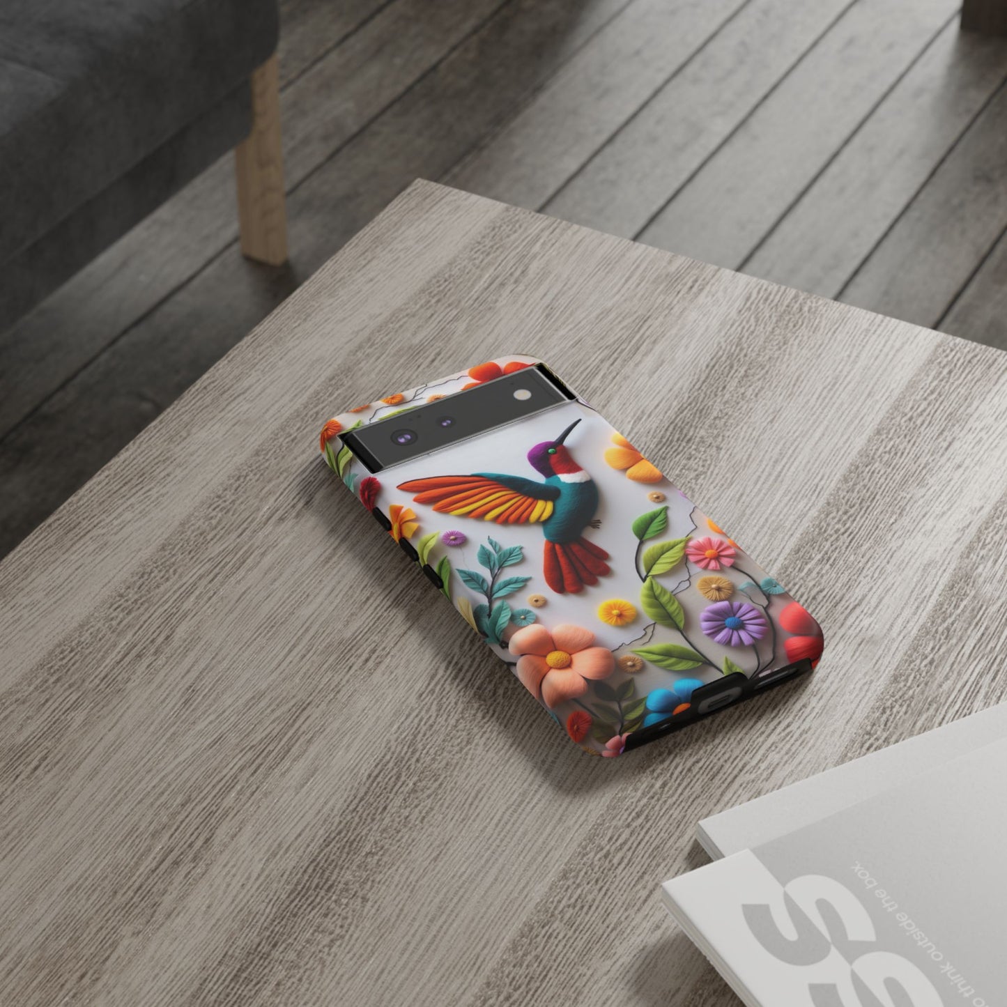 Embroidered Hummingbird with Floral Design | Nature's Elegant Stitch | iPhone 16 Pro