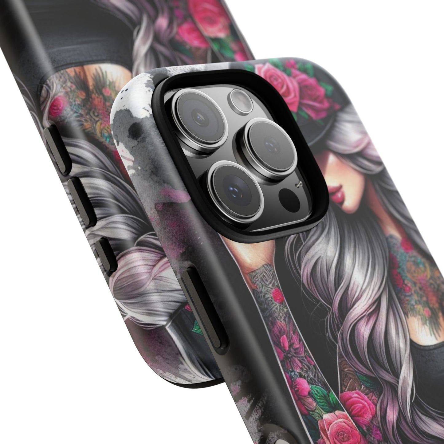 Ink & Roses – Edgy Floral Rebel Mobile Cover