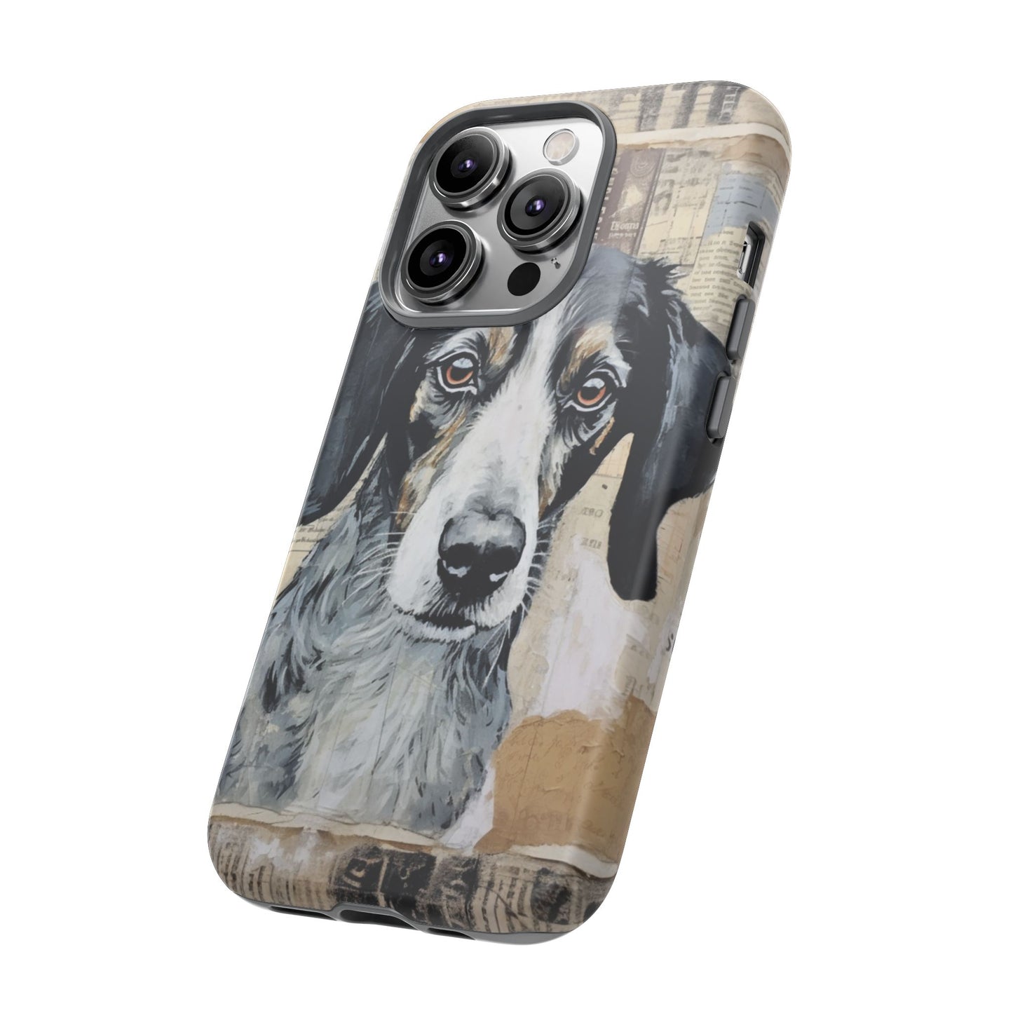 Rustic Dog Portrait – Vintage Collage Style