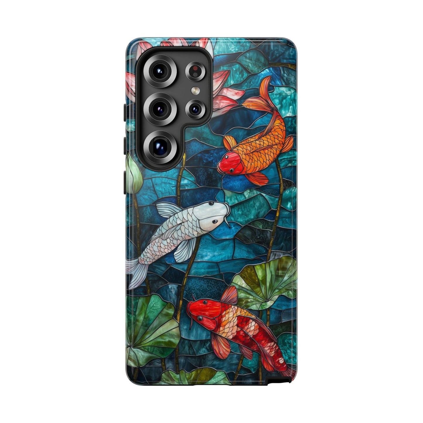 Lotus Serenity" – Koi Pond Stained Glass Case or iPhone, Samsung & Pixel