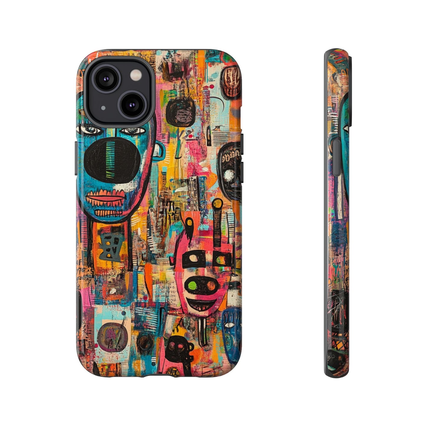 Abstract Basquiat Phone Case – Artistic Phone Protector – Bold, Graffiti-Inspired Street Art Cover - iPhone, Samsung & Google Pixel Cover - Artistic Painting Case, Art Lover Gift