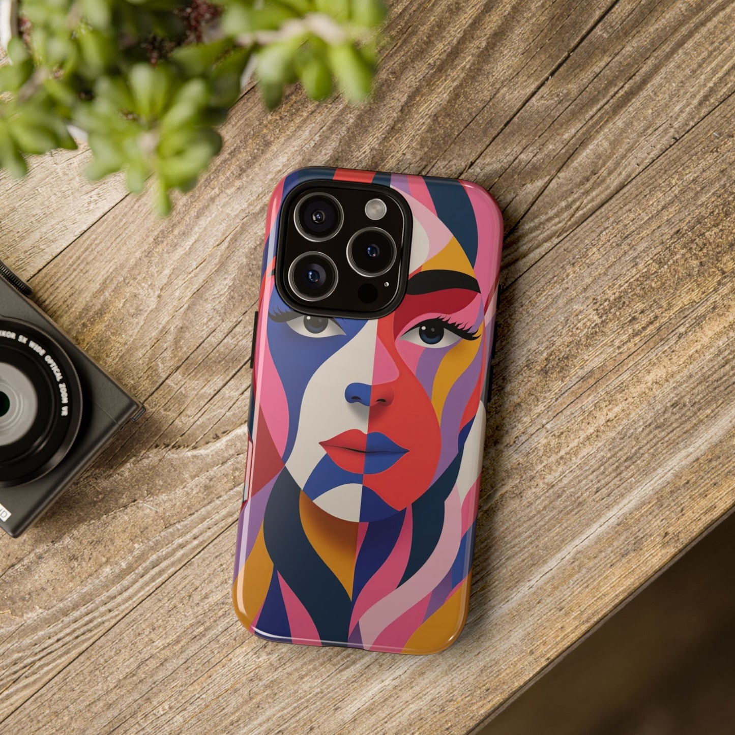 Abstract Portrait Phone Case - Vibrant Colors for iPhone, Google Pixel, and Samsung