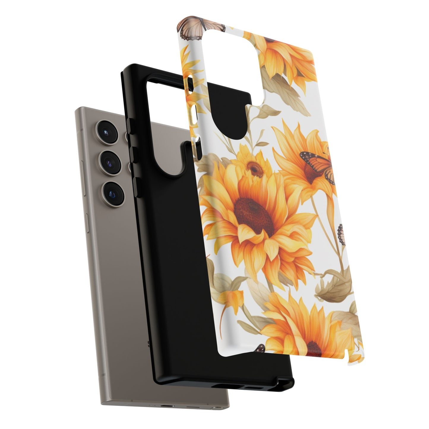 Sunflower & Butterfly Aesthetic Mobile Case – Bright & Nature-Inspired