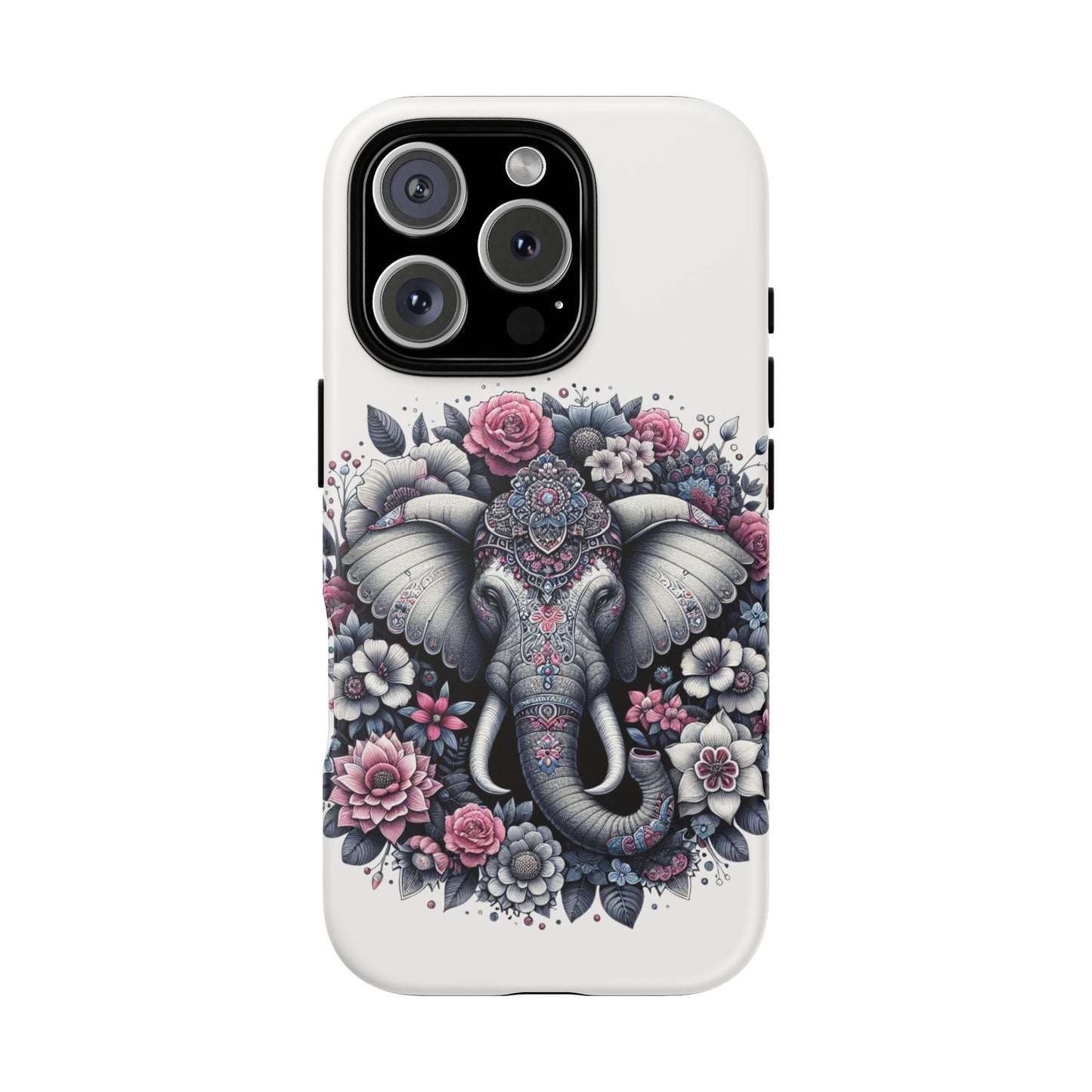 Ornate Floral Elephant Mobile Cover – Elegant Bohemian Art