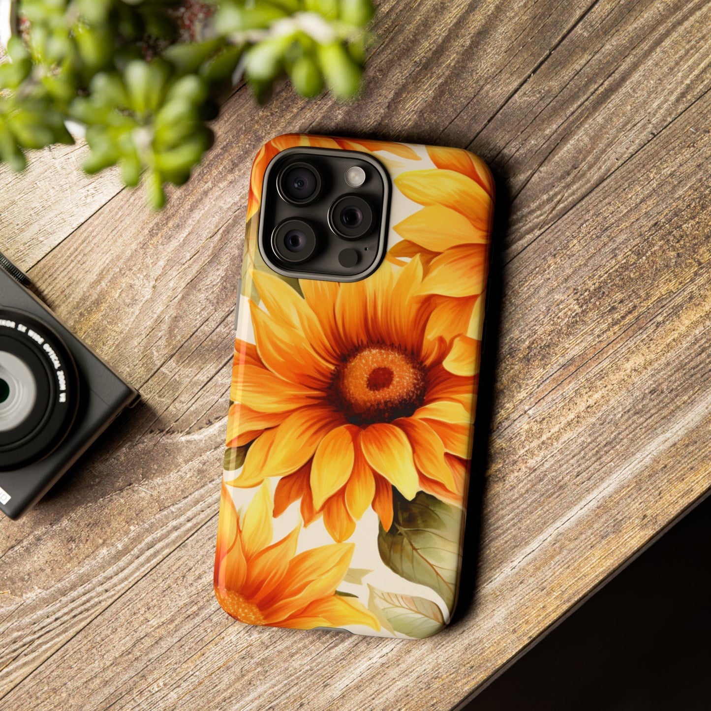 Golden Sunflower Glow Mobile Case – Radiant & Elegant