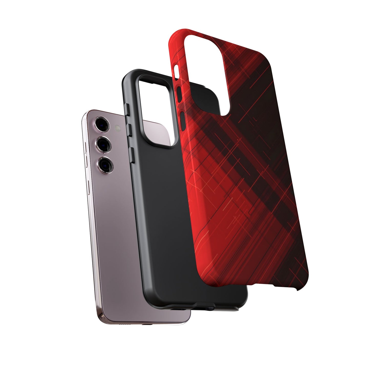 Abstract Red and Black Geometric Pattern