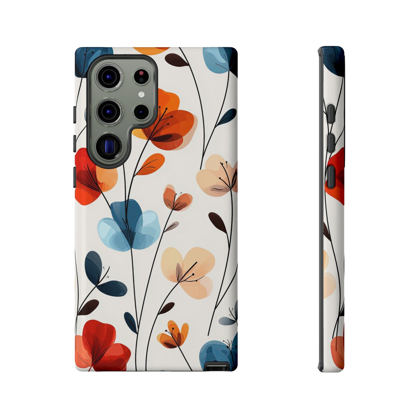Colorful Floral Phone Case for iPhone, Samsung & Pixel | Bold Modern Botanical Print | Protective Matte Finish