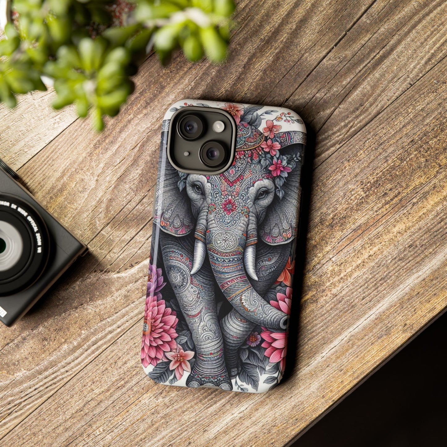Bohemian Floral Elephant Mobile Cover – Intricate Mandala Art