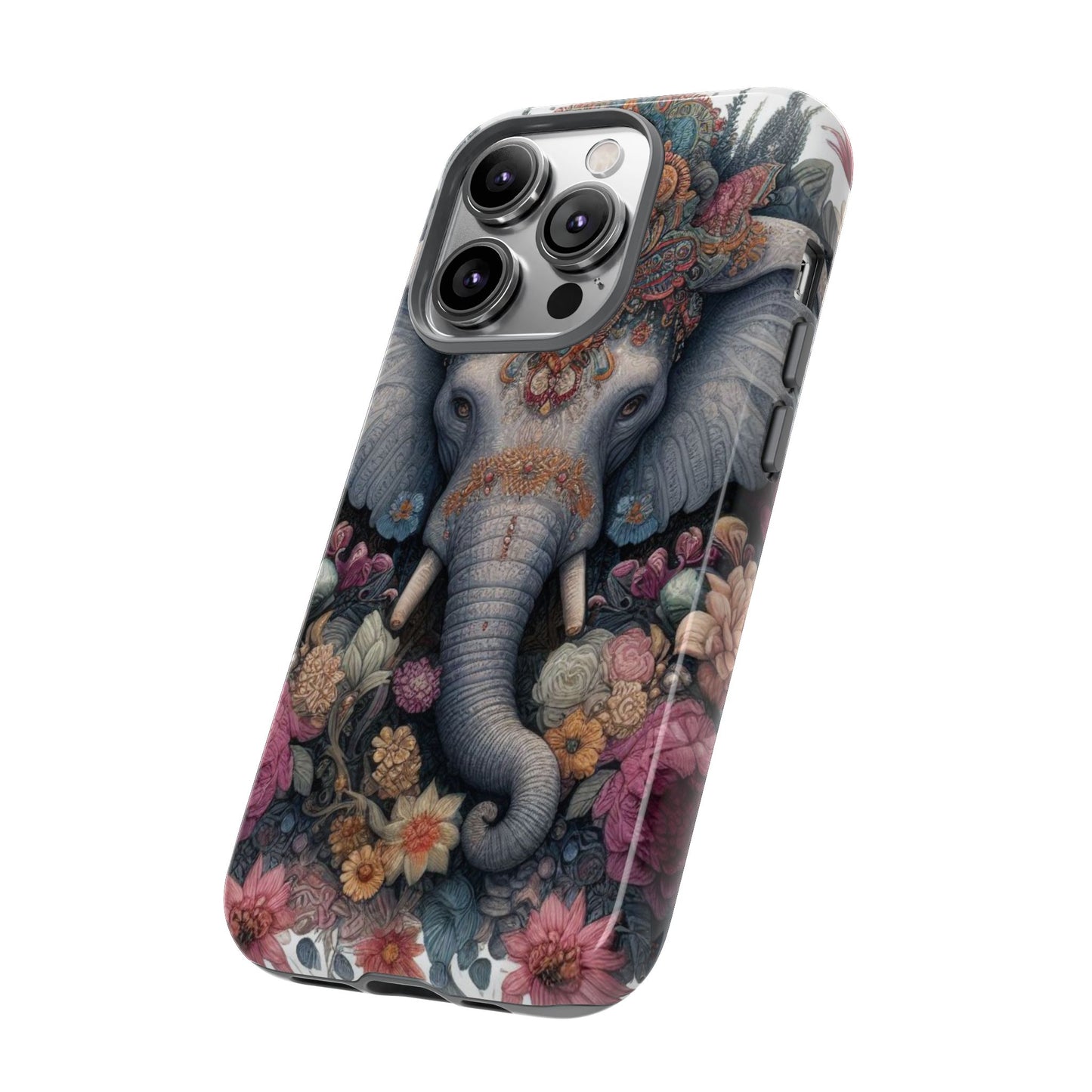 Regal Ornate Elephant Mobile Cover – Majestic Bohemian Art